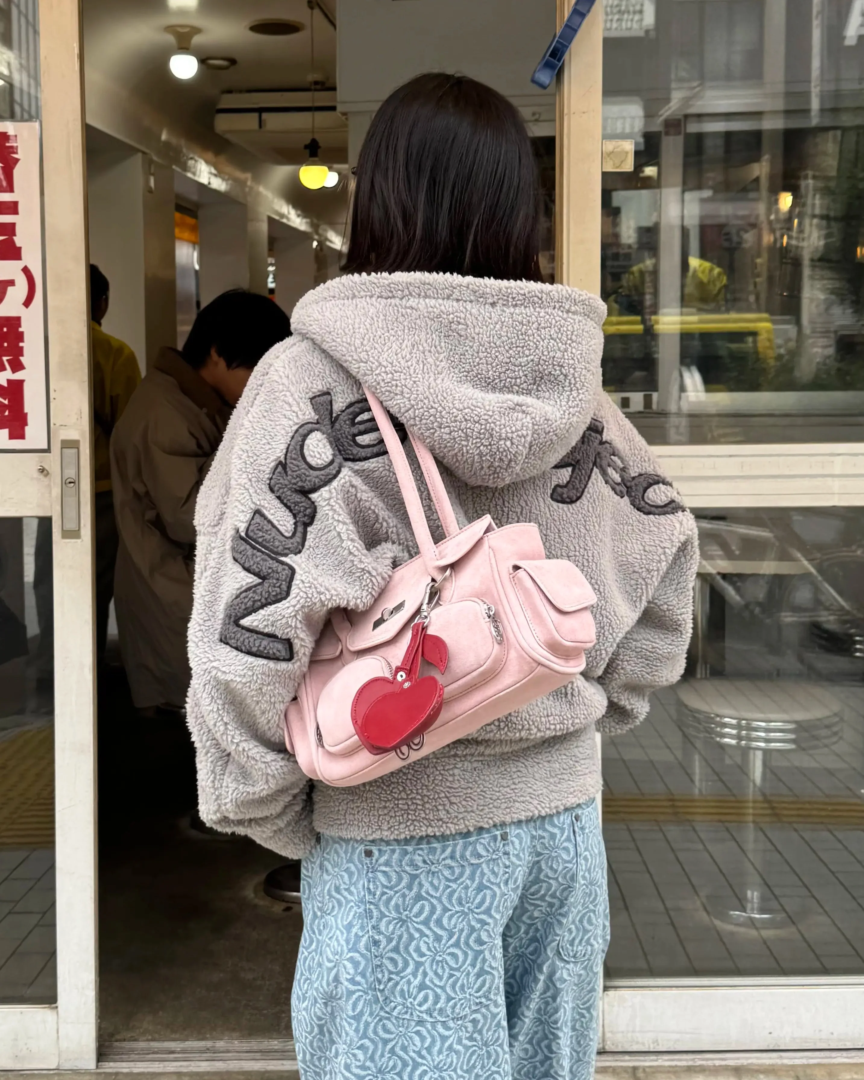 Aiko Real Suede Bag Pink - Image 3