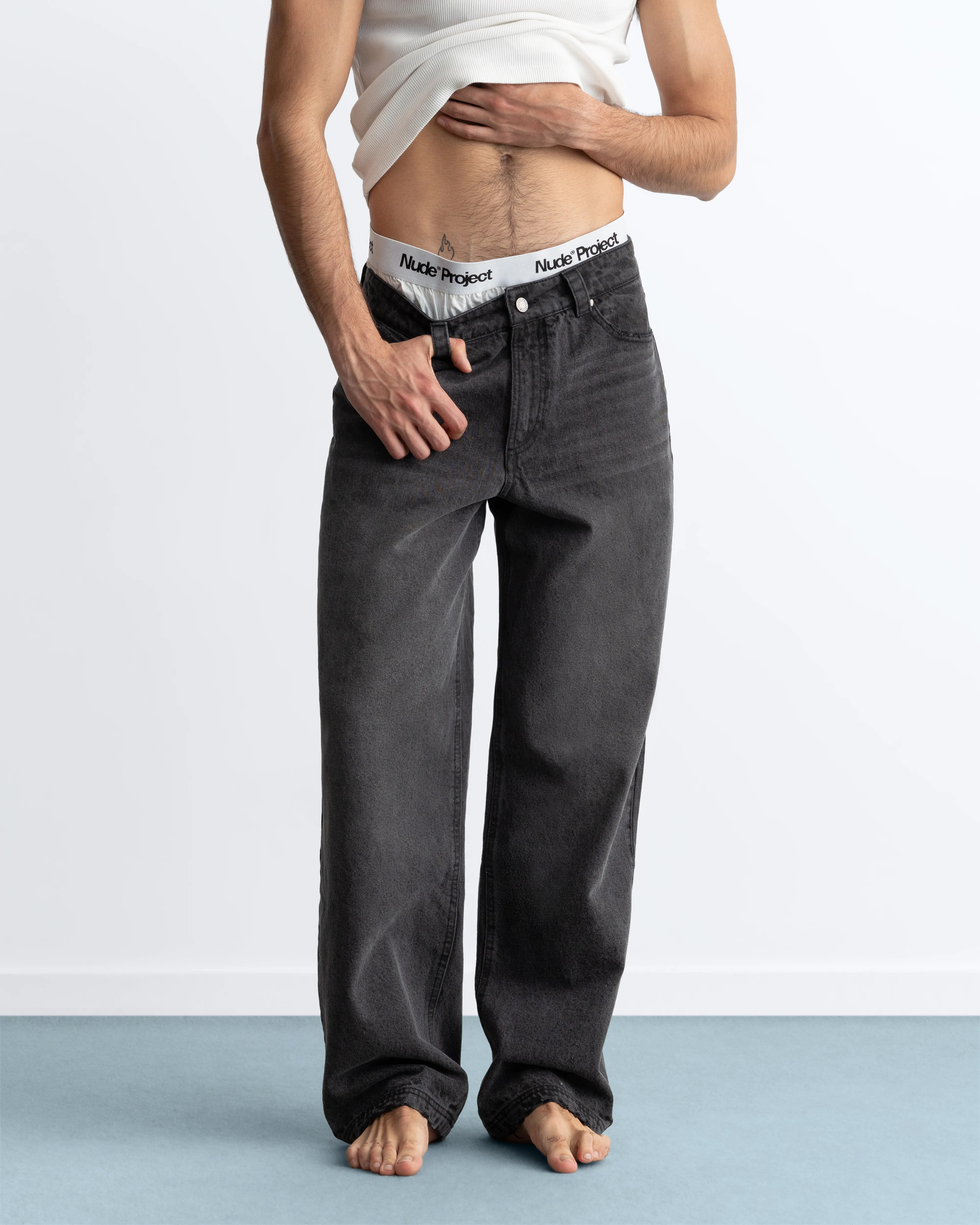 Basic Straight Jeans Black-Black - Image 6