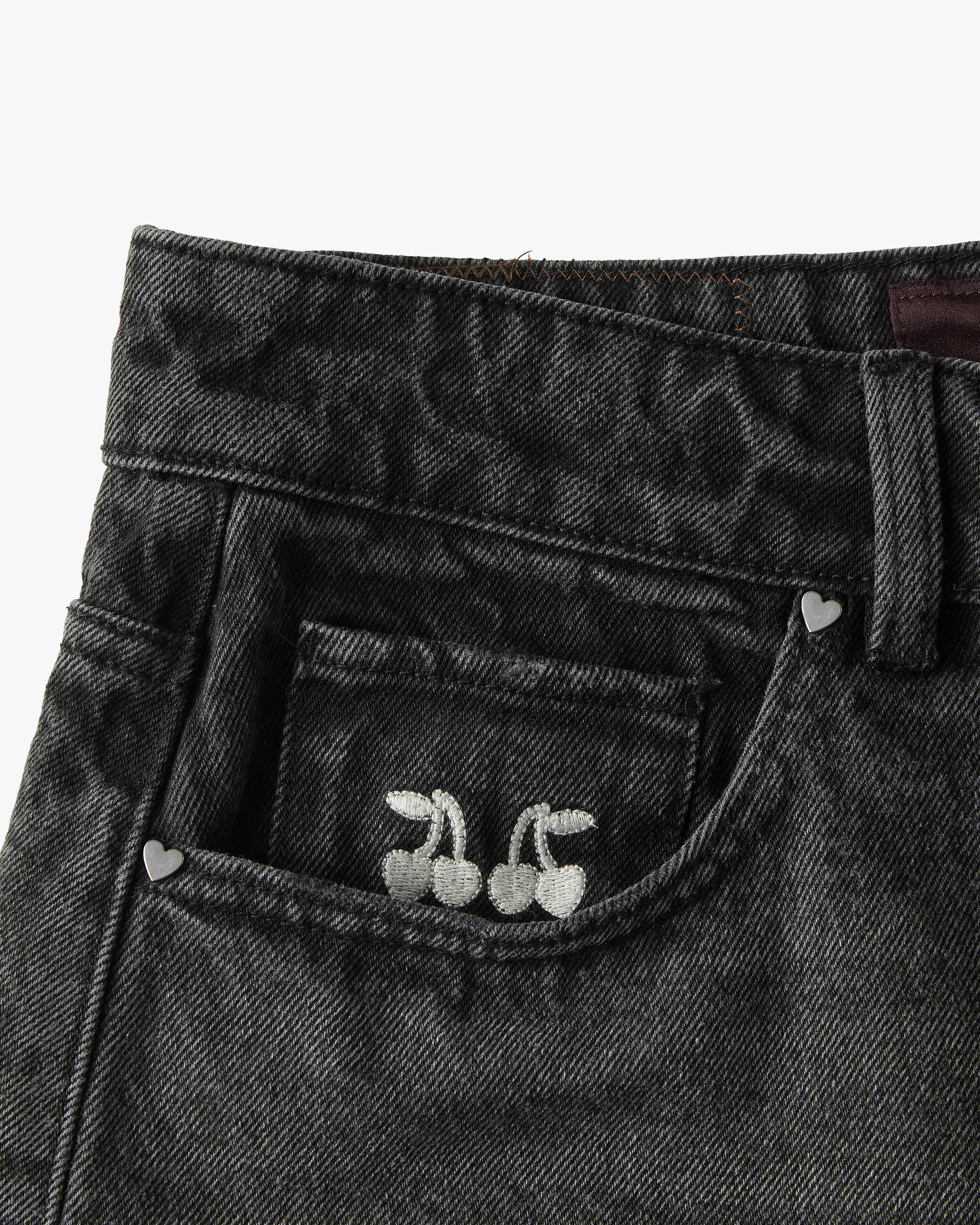 Straight Denim Shorts Black - Image 15