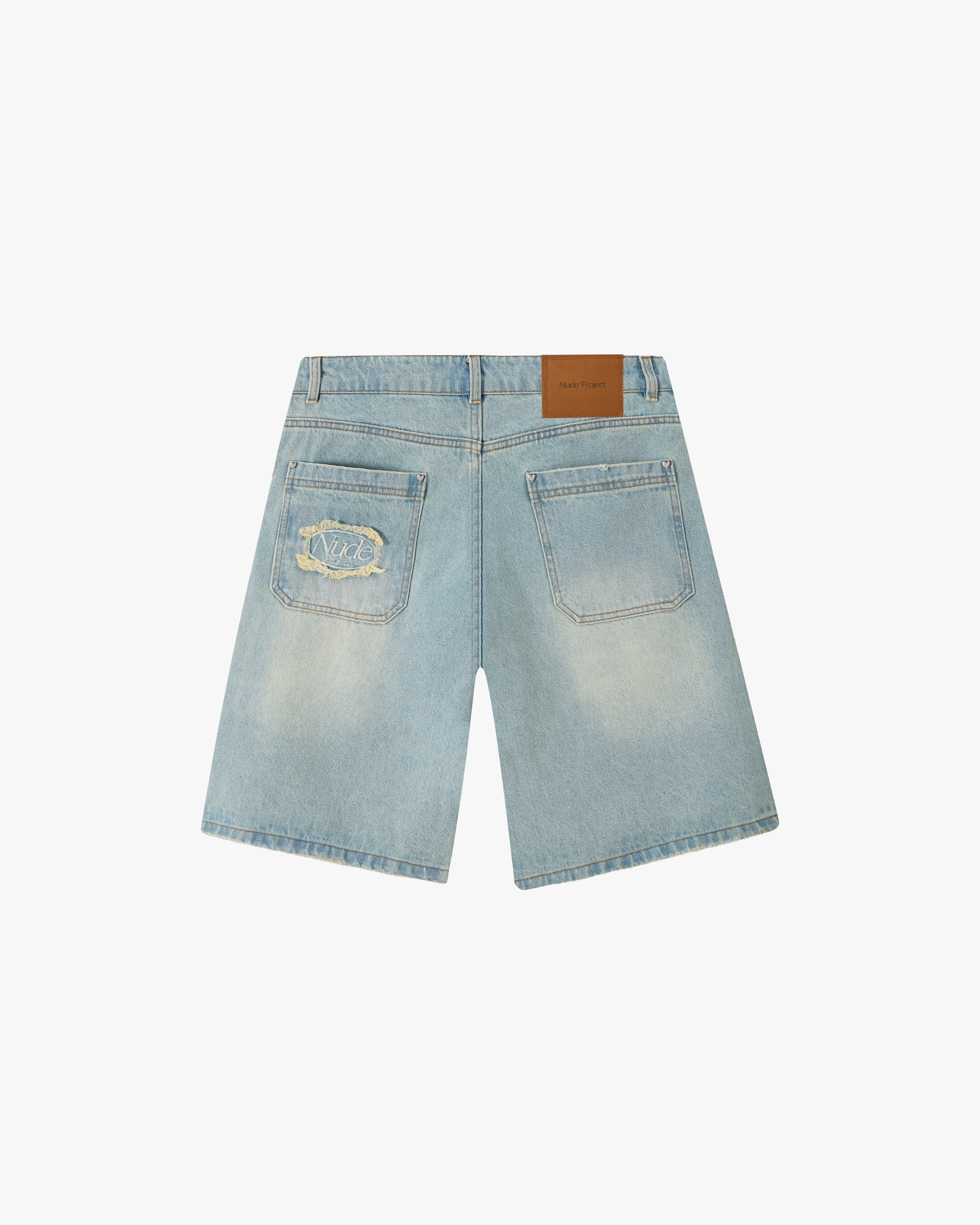Straight Denim Shorts Sand Washed - Image 3