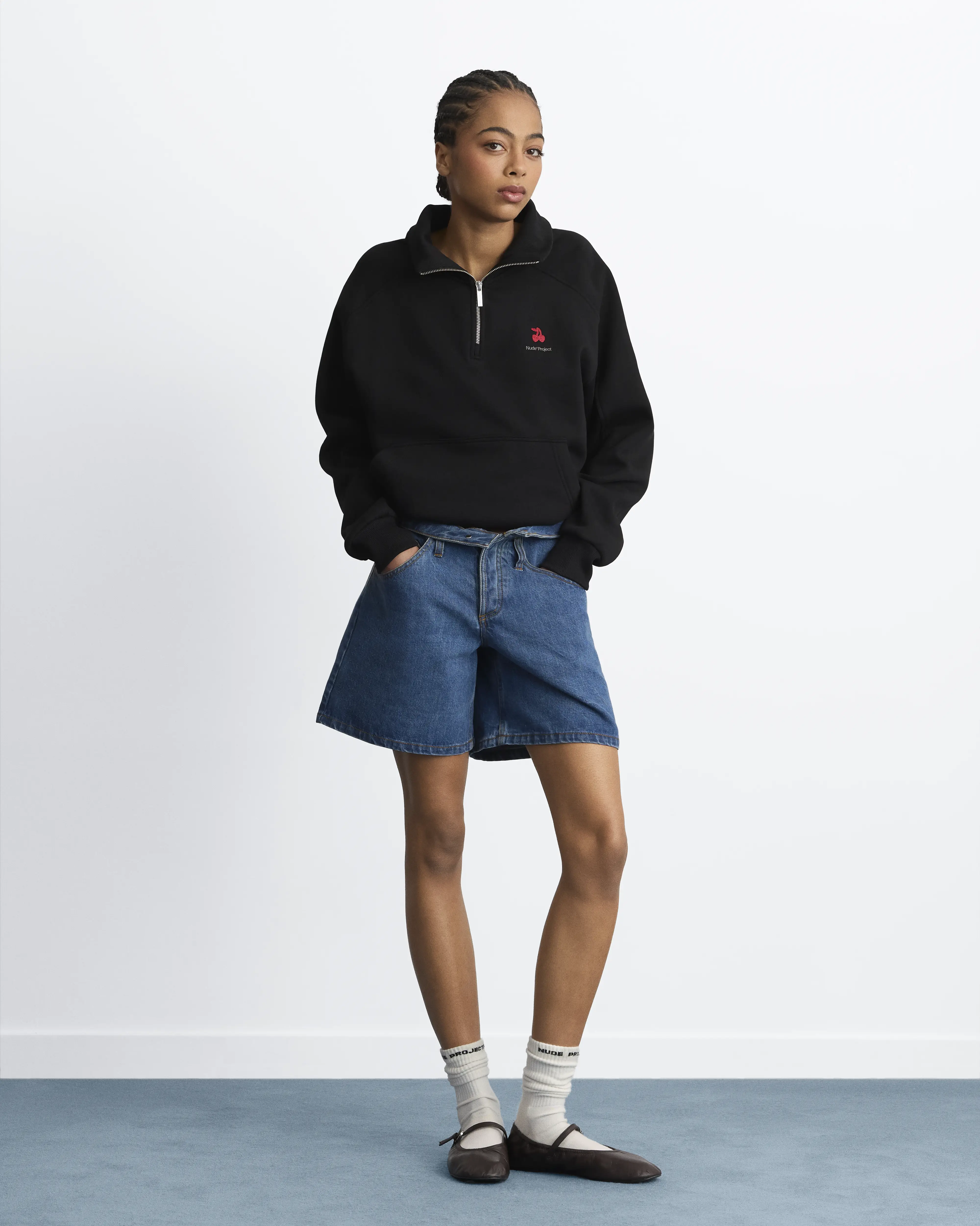 Basic Cherry Quarter-Zip Black - Image 6