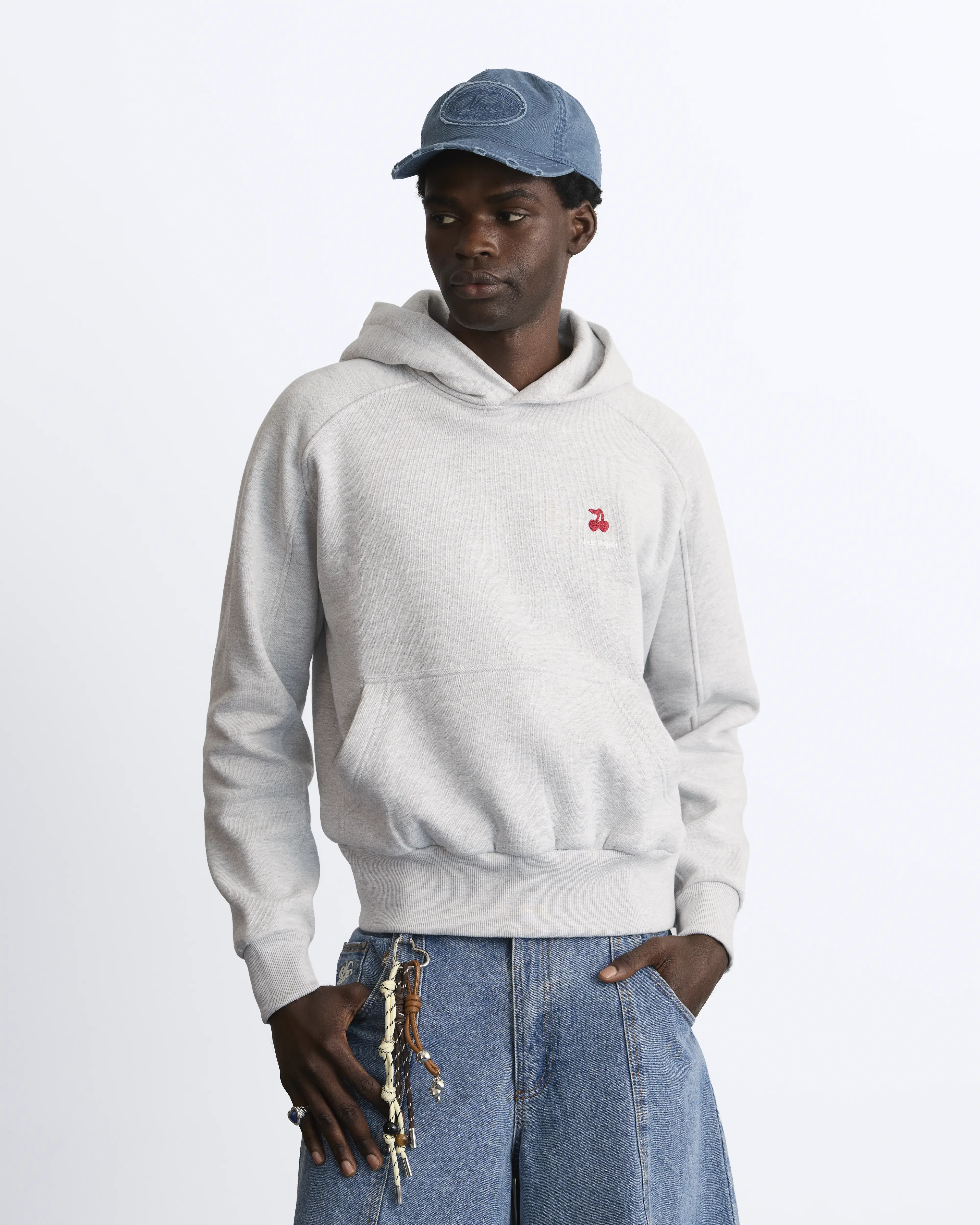 Basic Cherry Hoodie Grey - Image 2