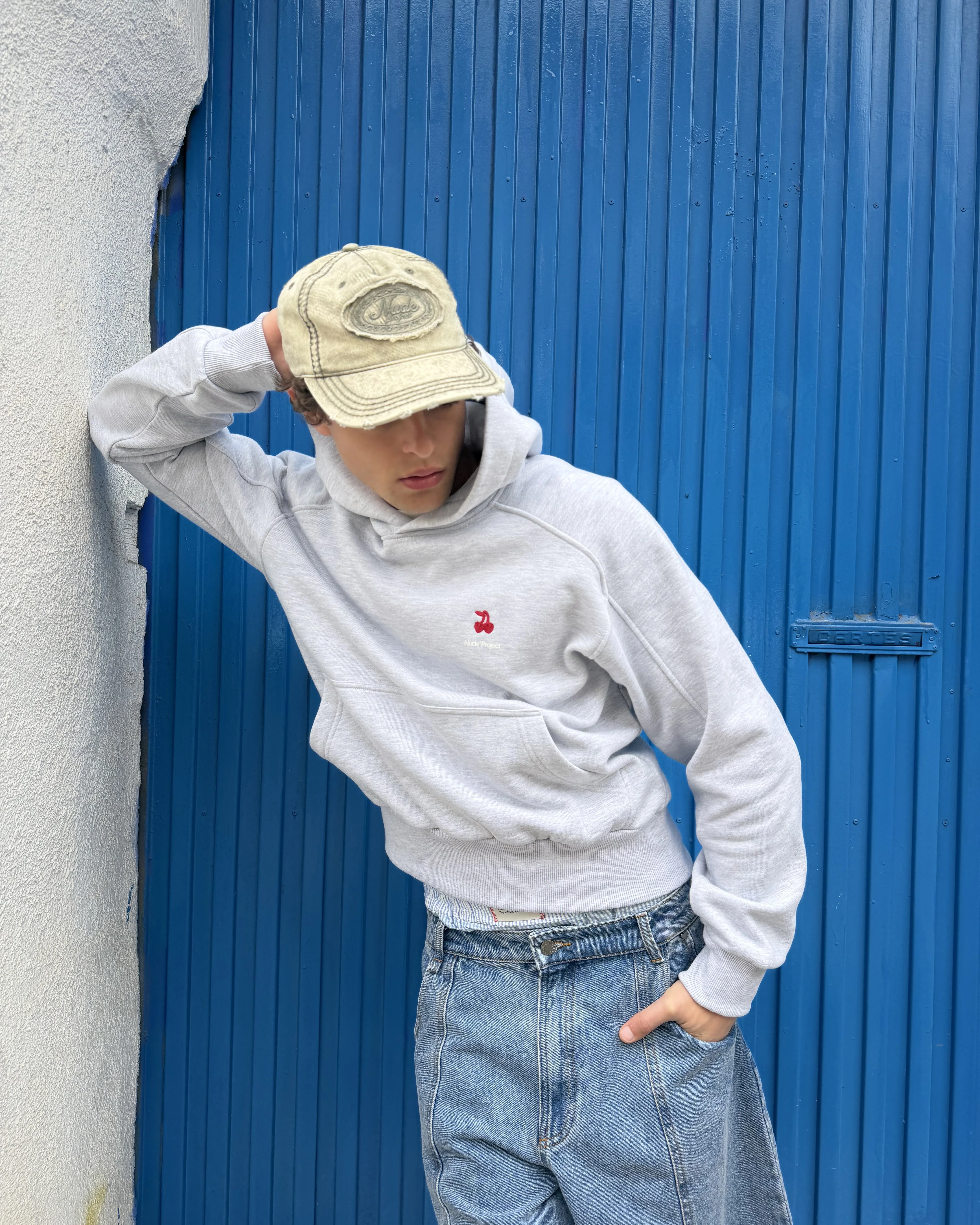 Basic Cherry Hoodie Grey - Image 4
