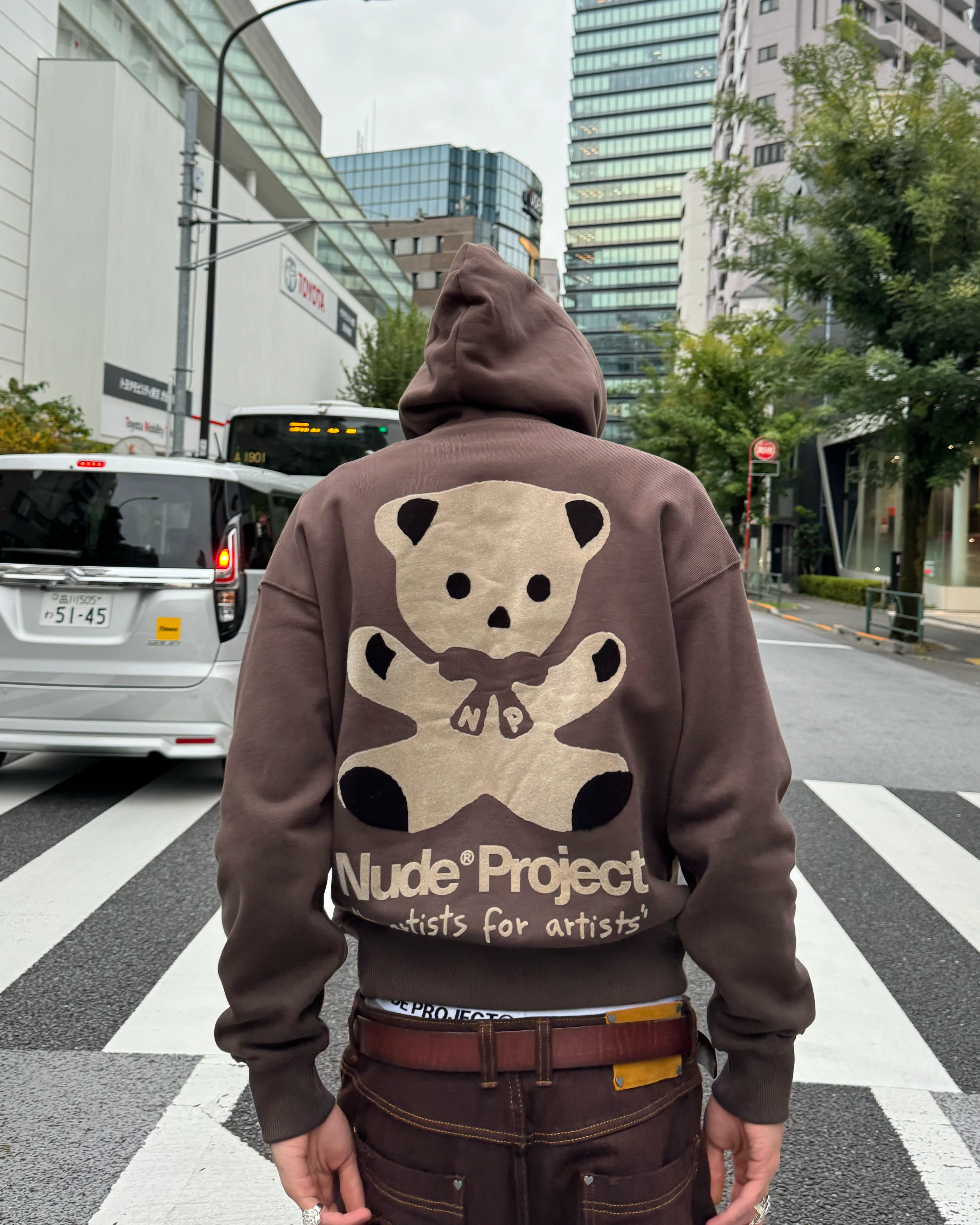 Bear Hoodie Brown - Image 2