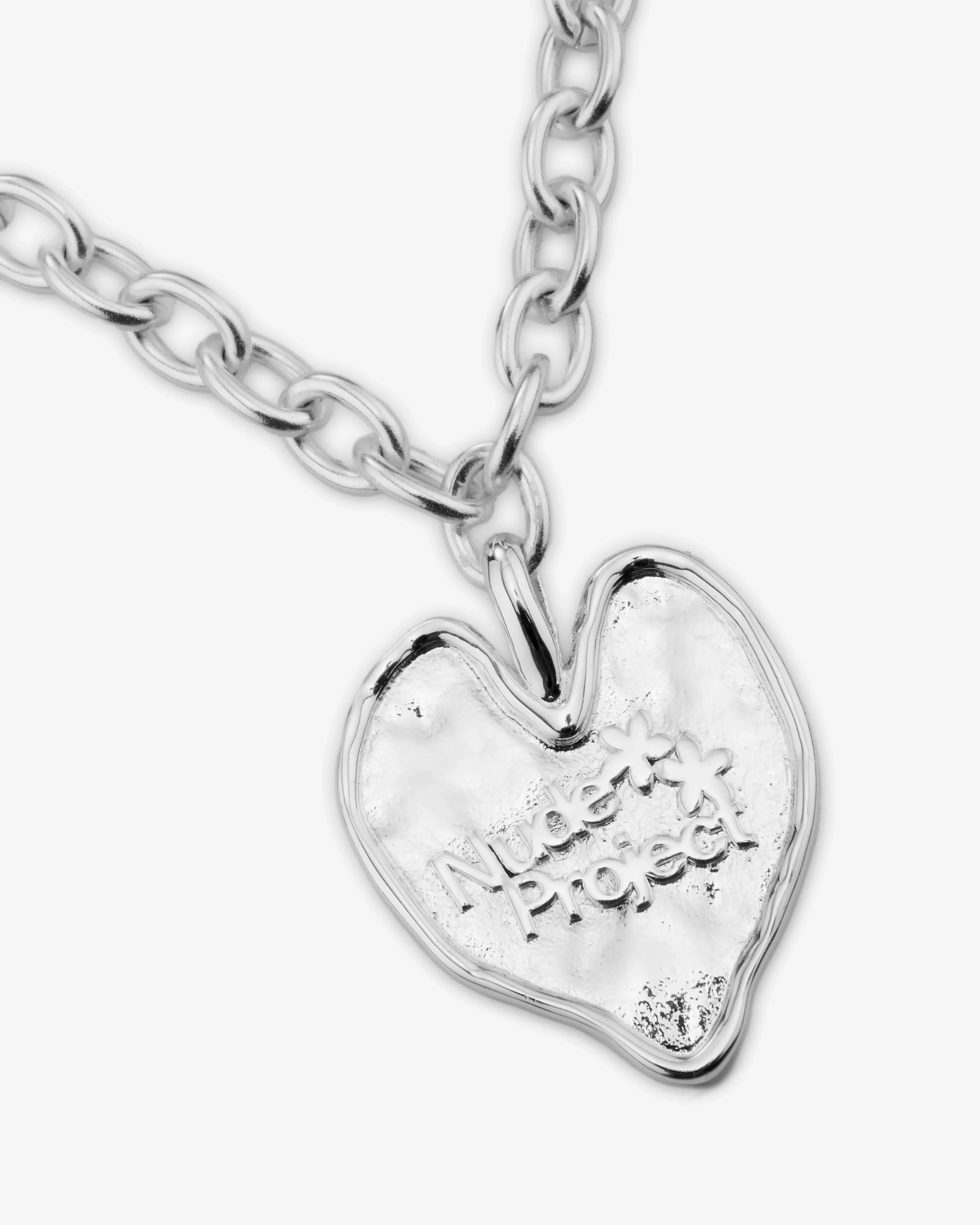 Heart Script Necklace Silver - Image 3
