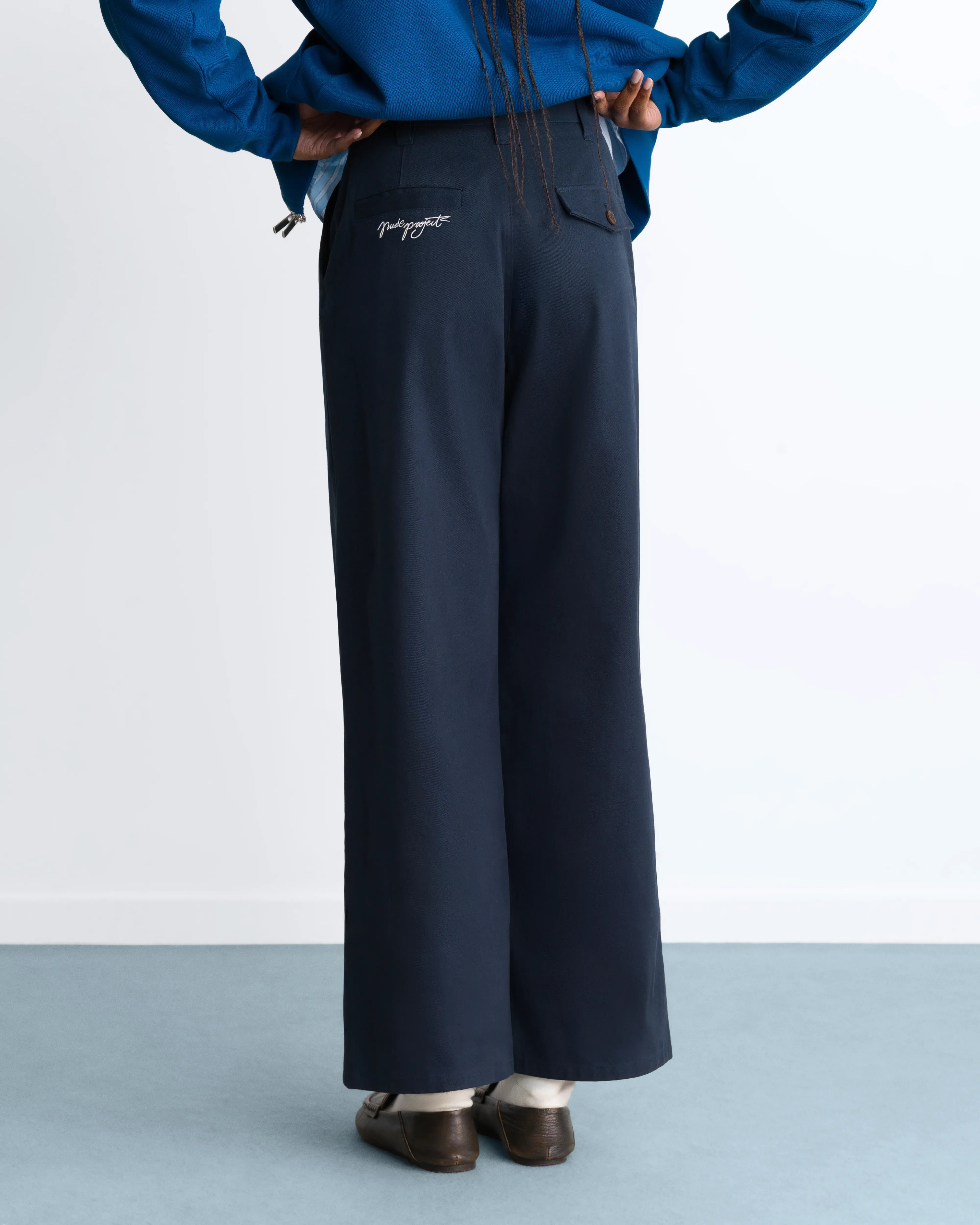 Vinyl Chino Pants Navy - Image 7