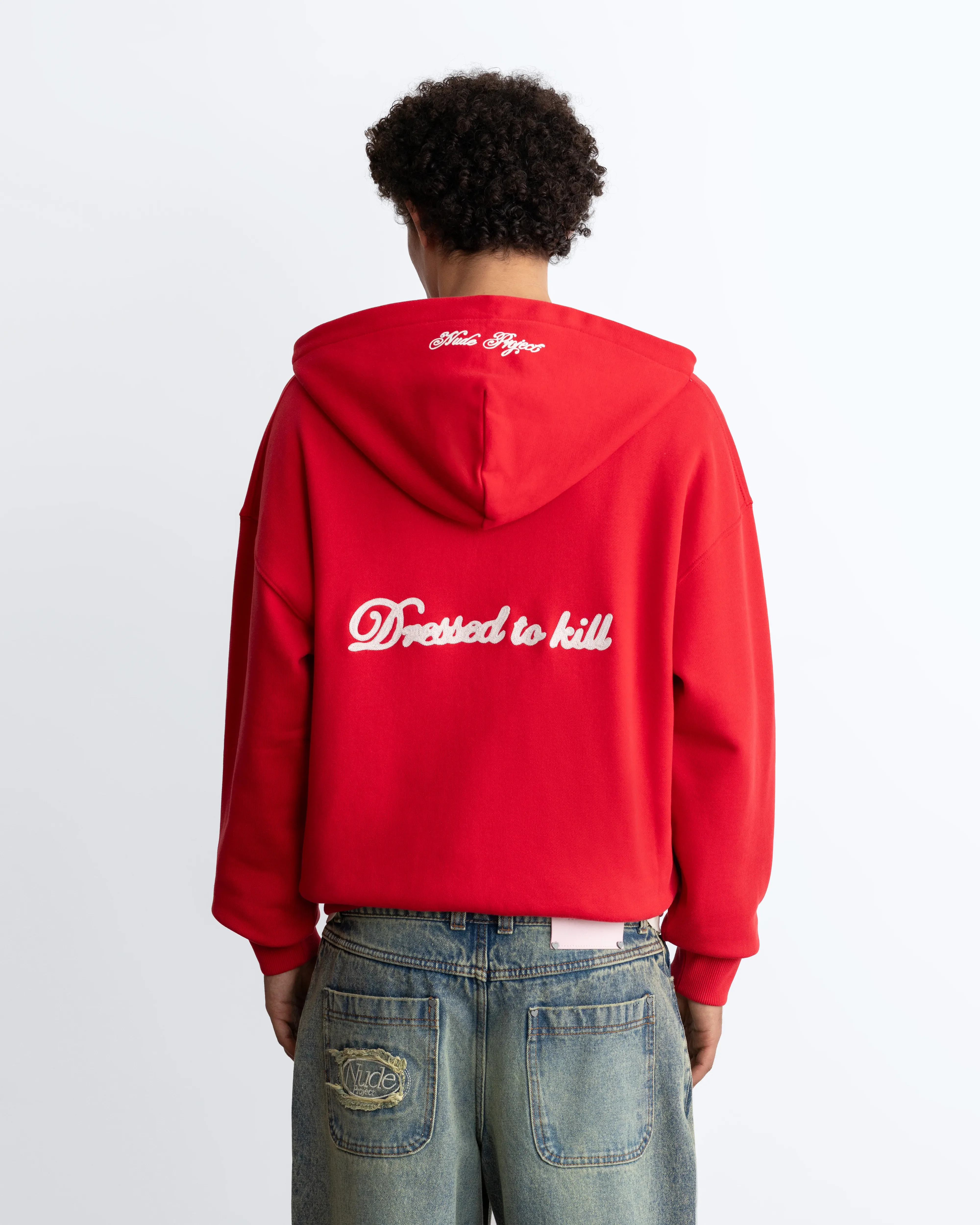 Kill Bill Zip-Up Hoodie Red - Image 9
