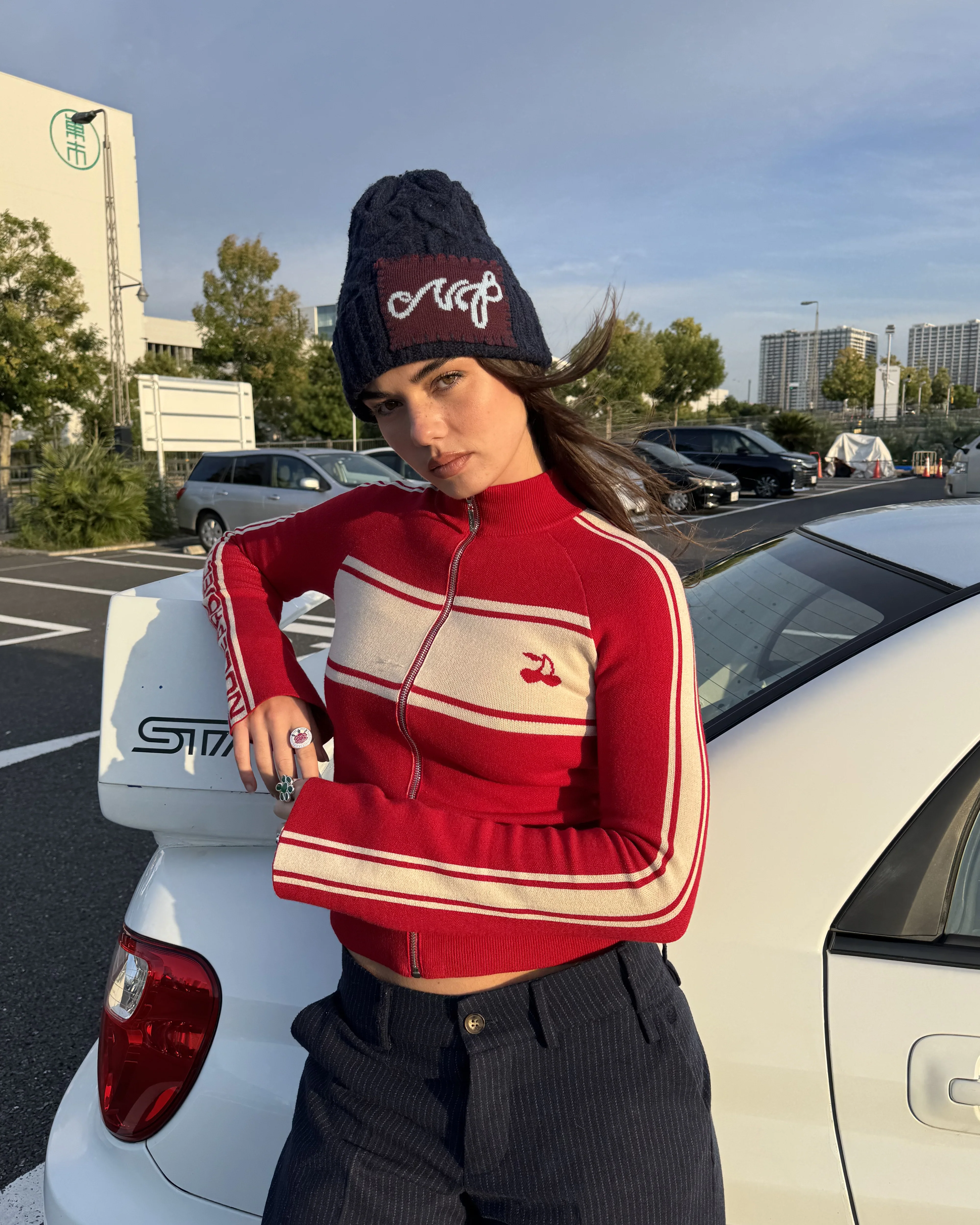 Katana Knit Zip-Up Red - Image 3