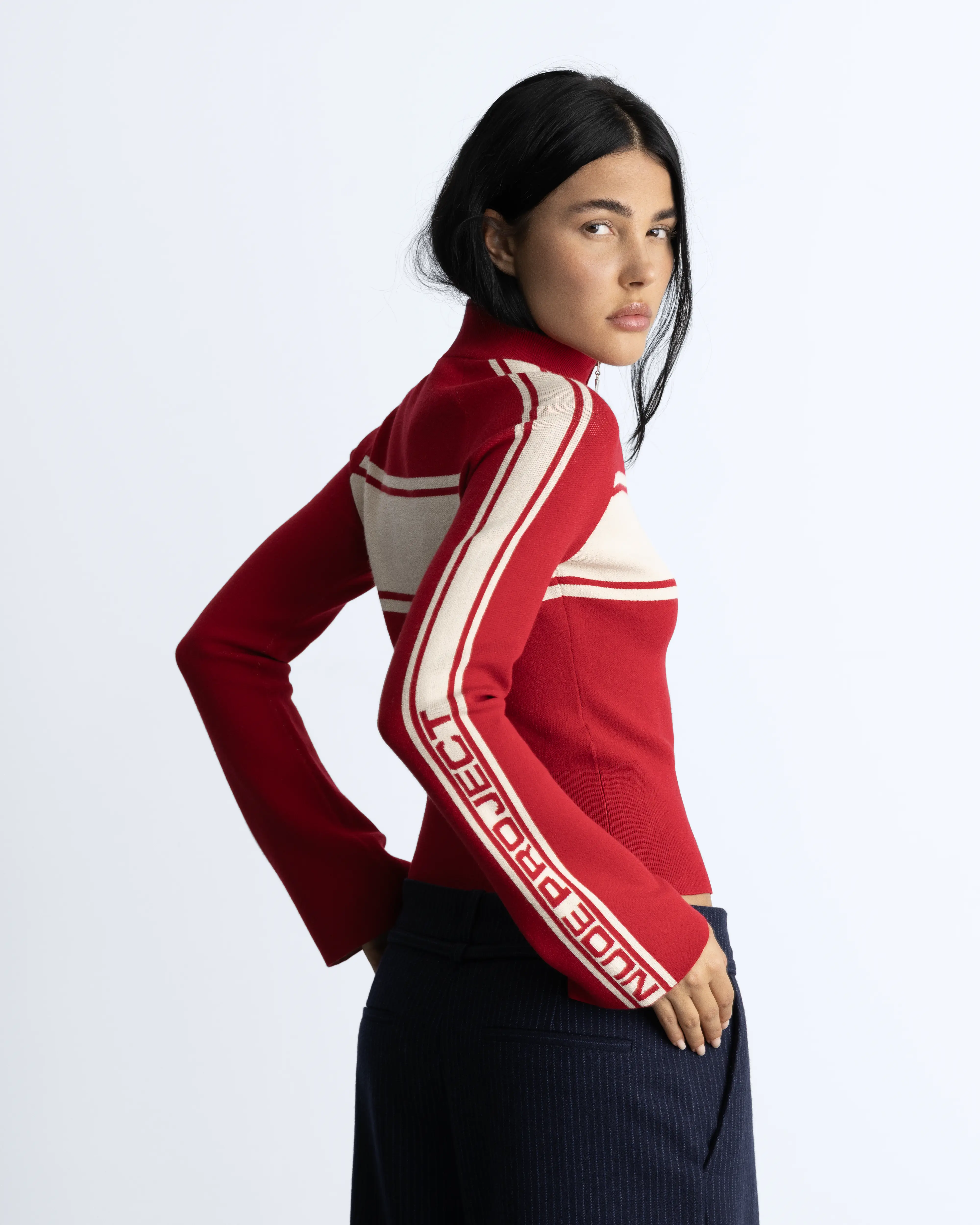 Katana Knit Zip-Up Red - Image 7
