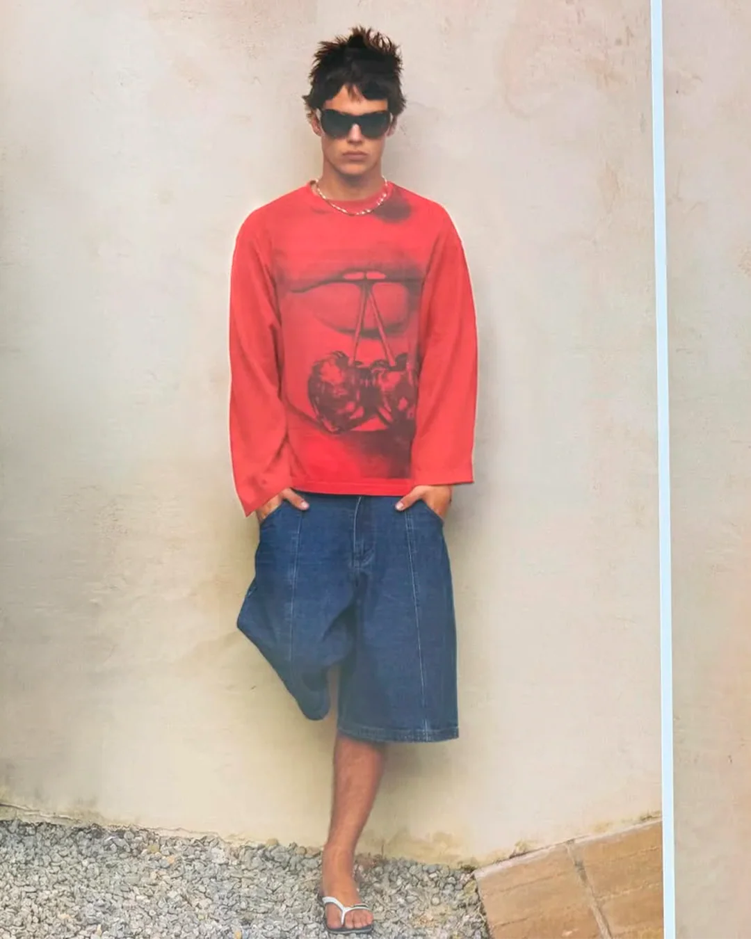 Kisses Long-Sleeve Tee Red - Image 3