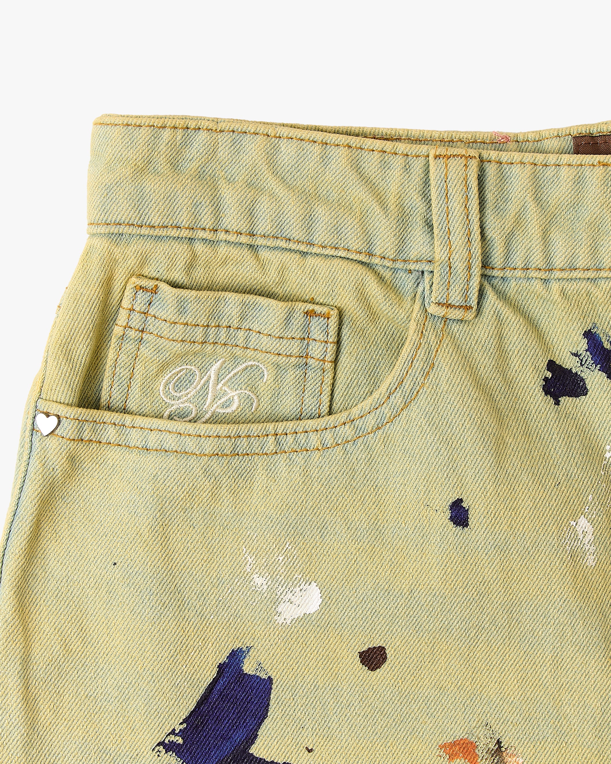 Old Baggy Denim Pants Painted - Image 7
