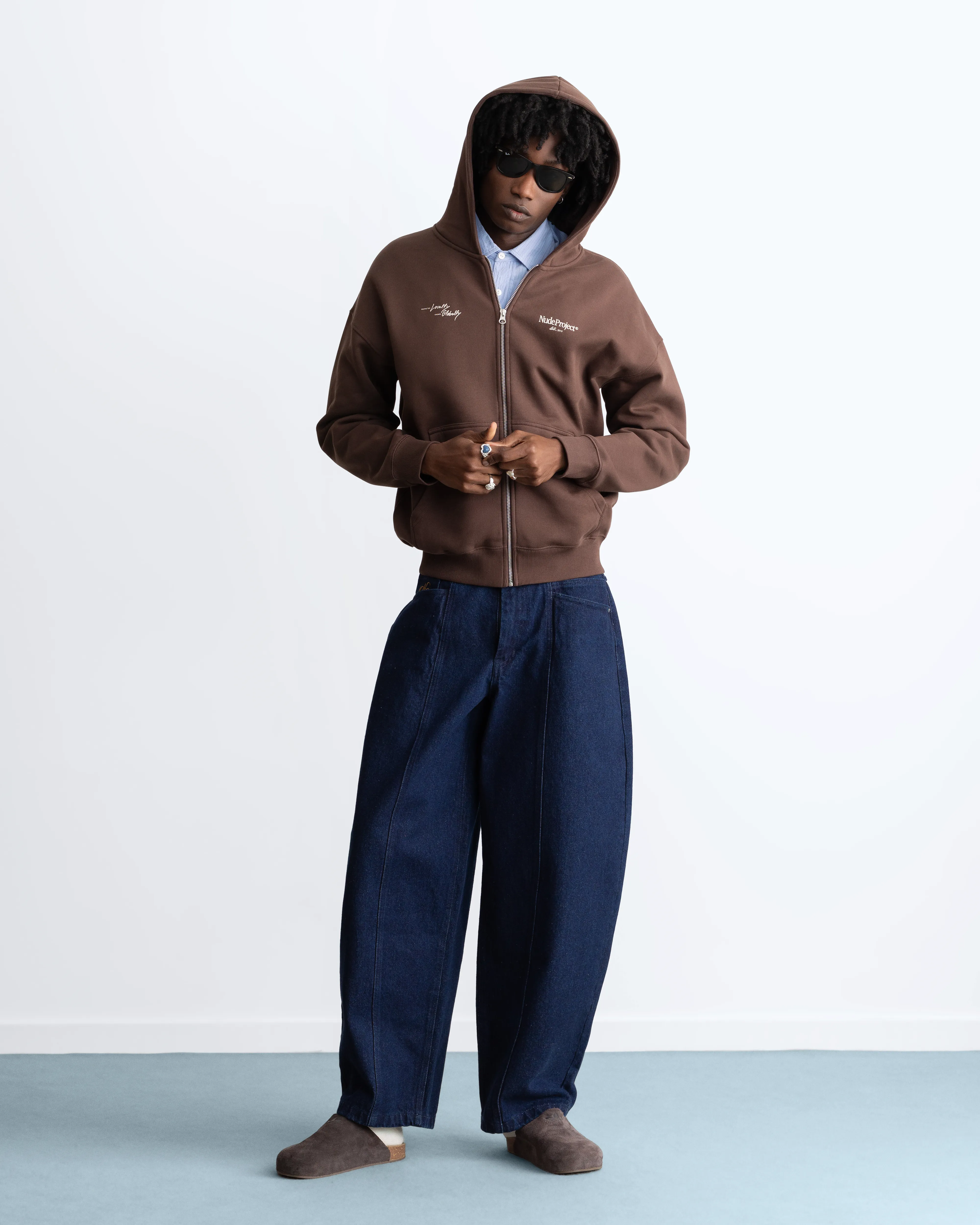 Global Soon Zip-Up Hoodie Brown - Image 7