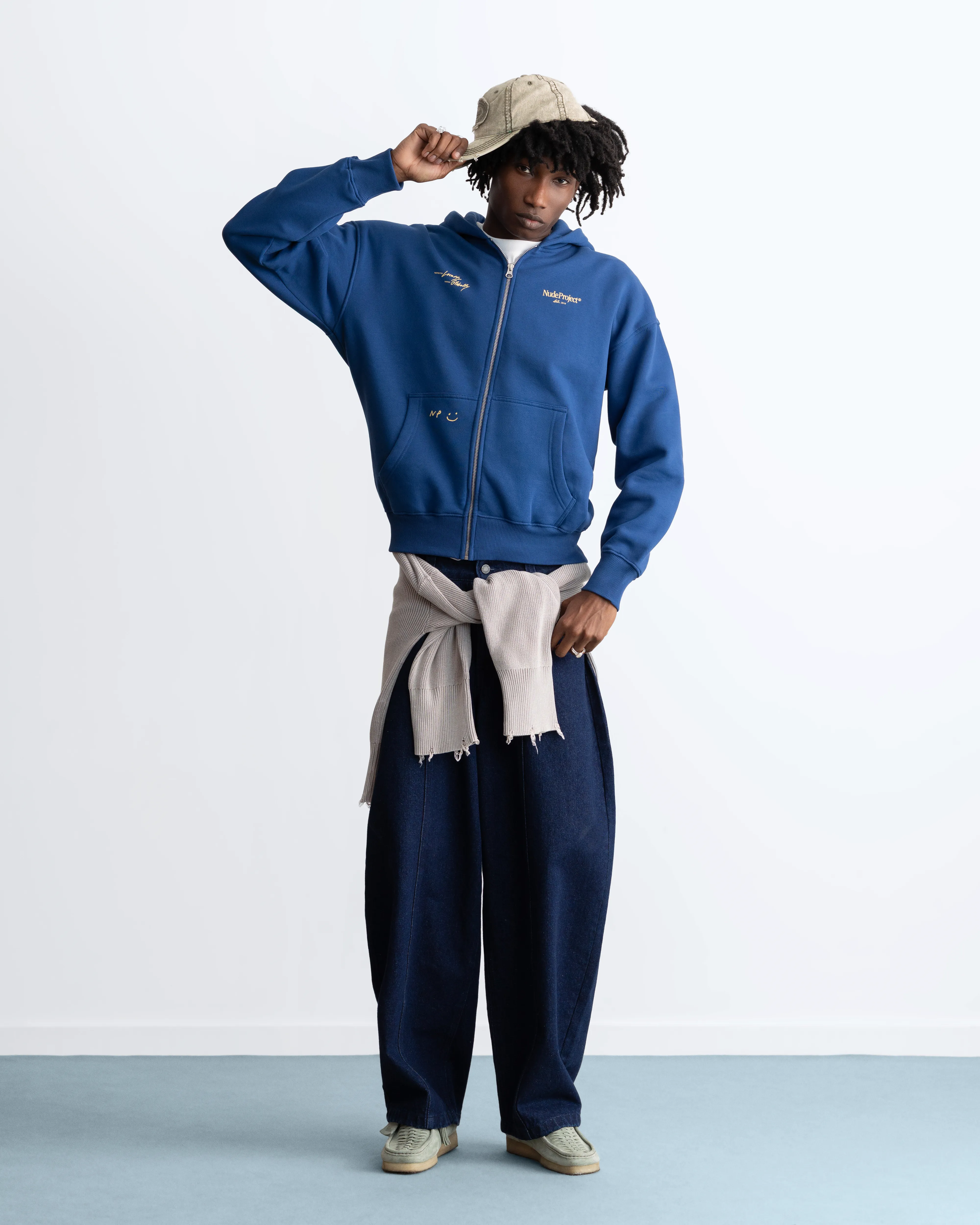 Global Soon Zip-Up Hoodie Blue - Image 7