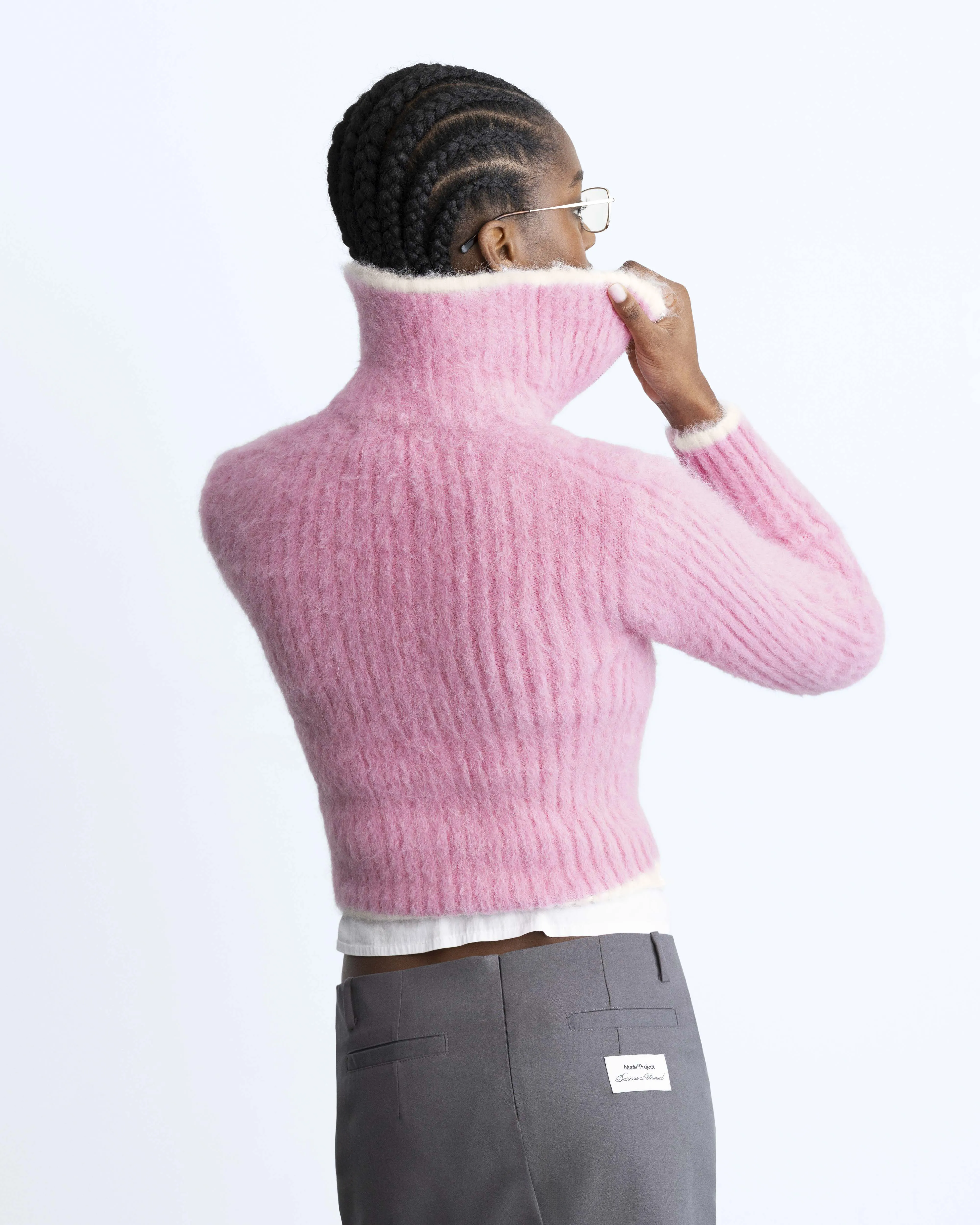 Mansion Zip-Up Knit Pink - Image 9