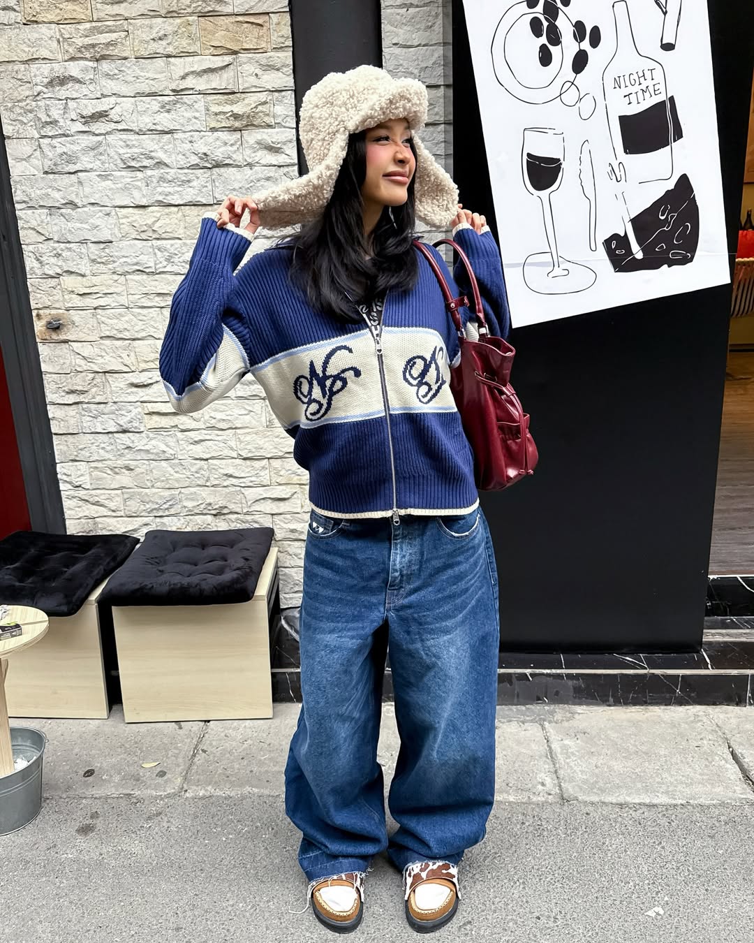 Voyage Knit Zip-Up Cardigan Blue - Image 11