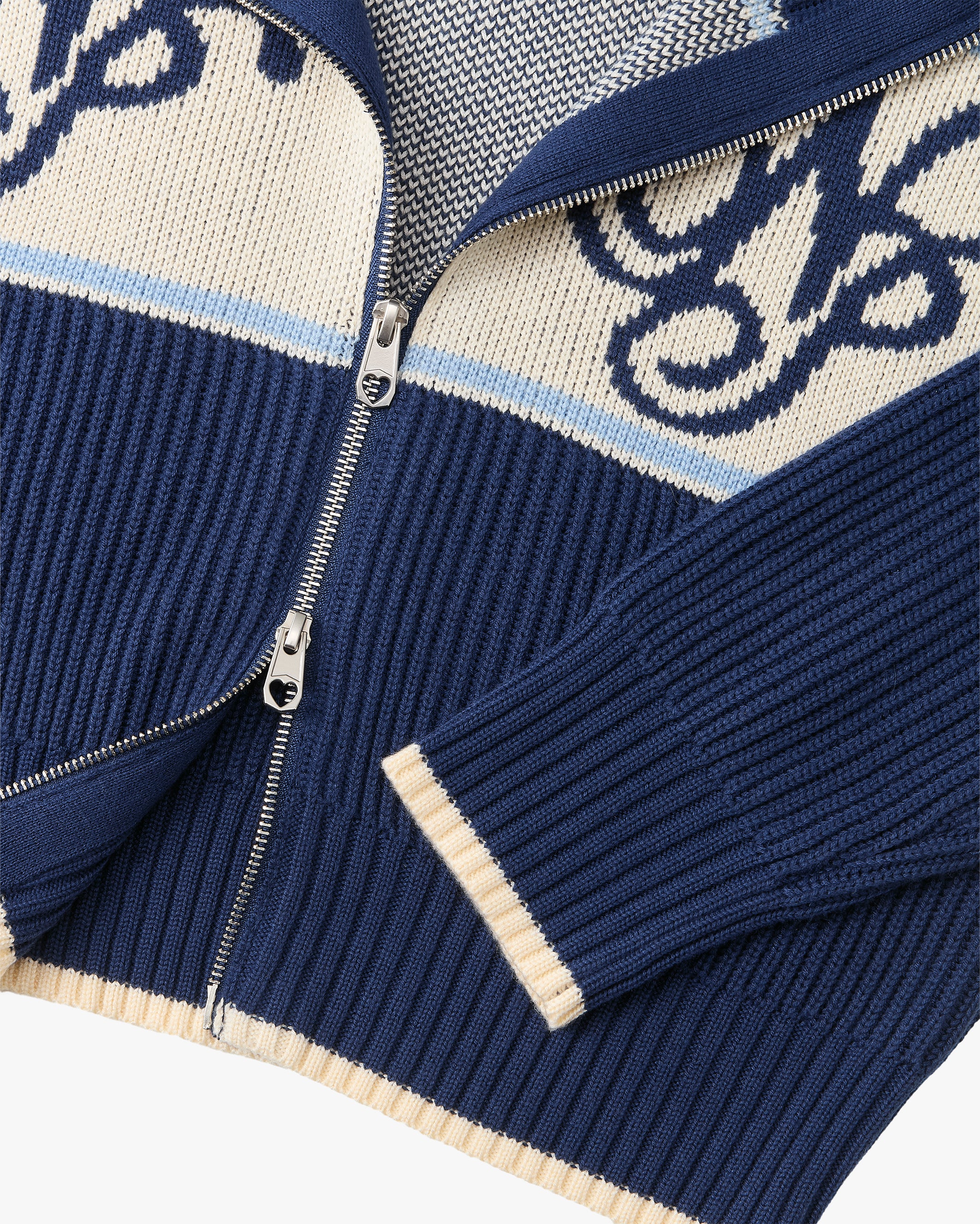 Voyage Knit Zip-Up Cardigan Blue - Image 15