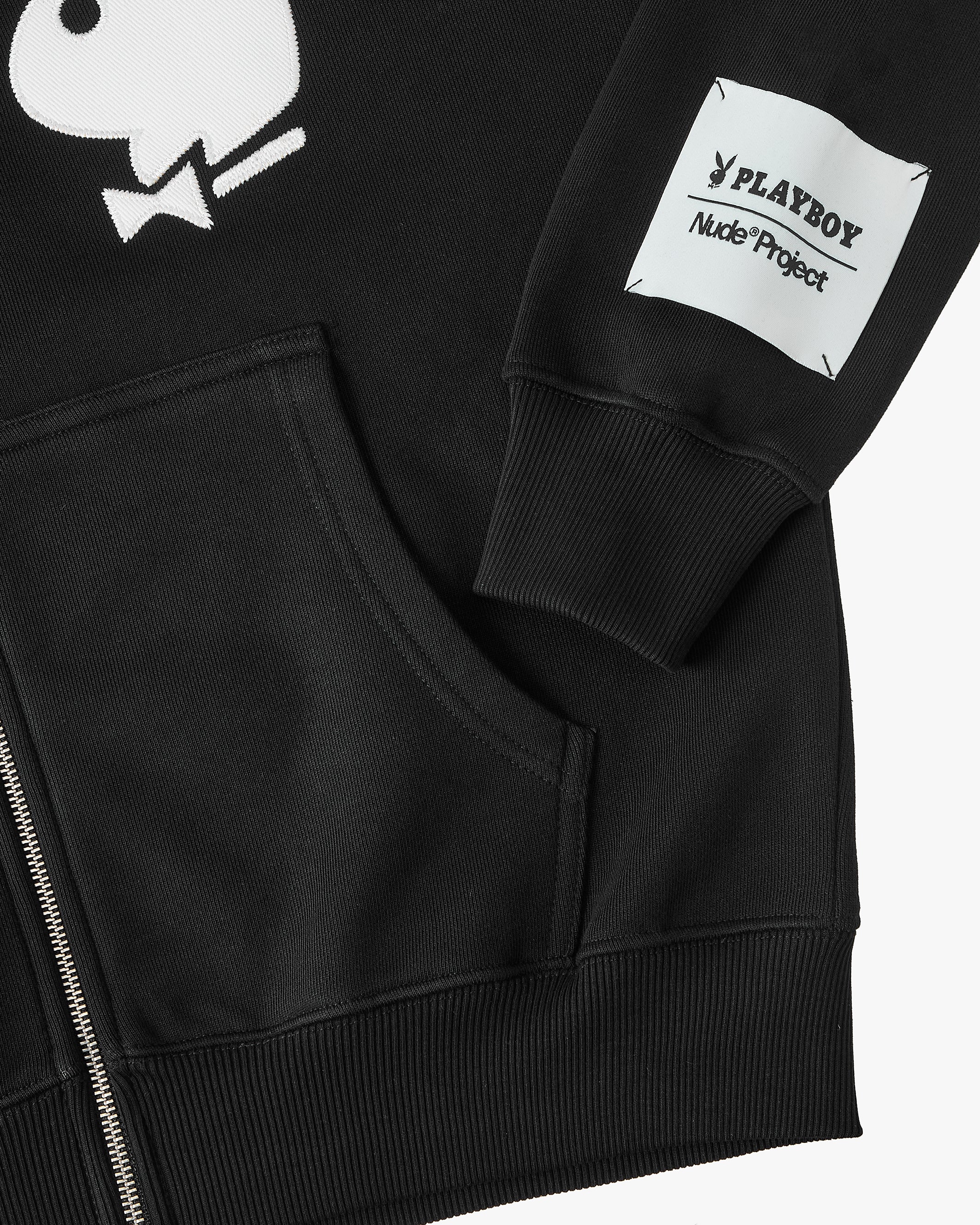Bunny Zip-Up Hoodie Black - Image 9