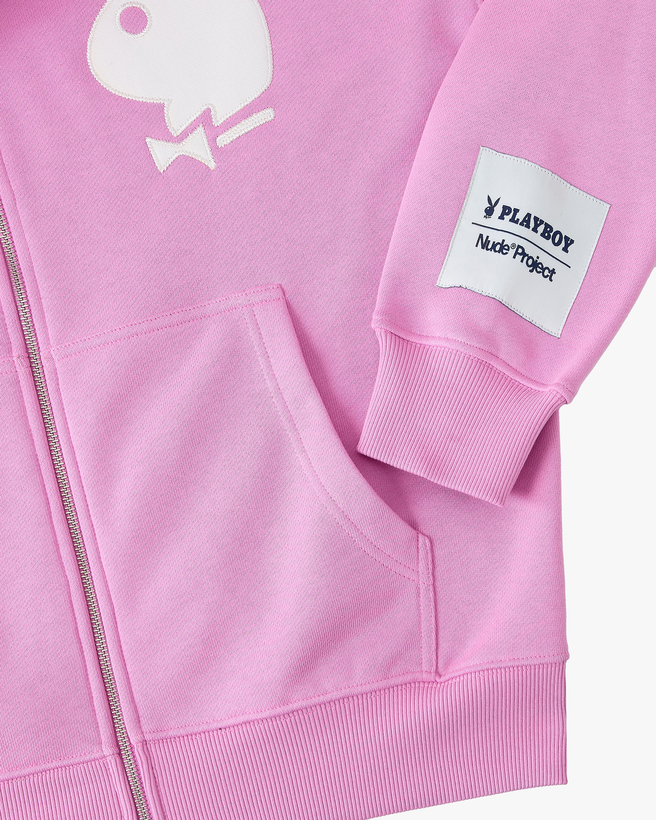 Bunny Zip-Up Hoodie Pink - Image 5