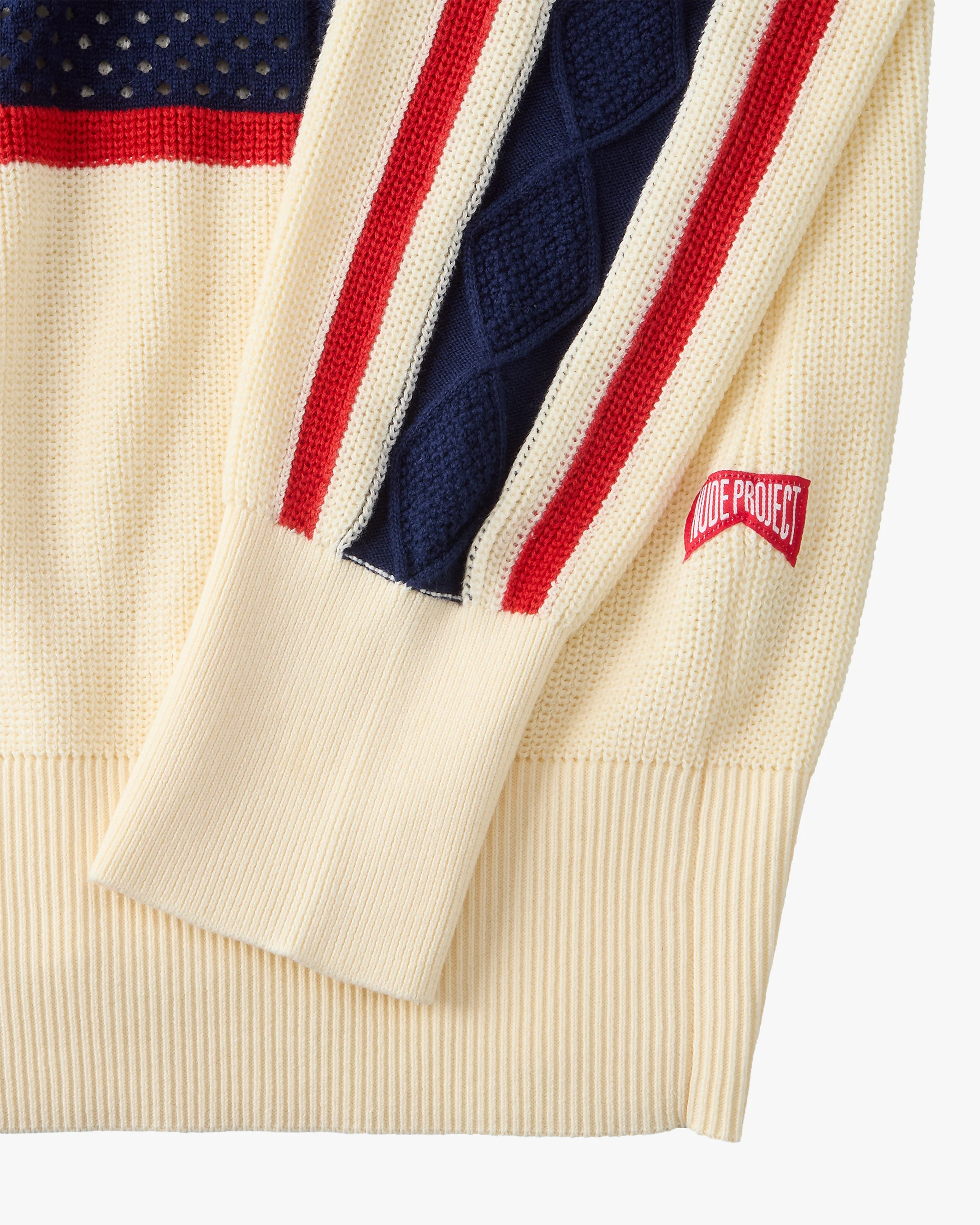 Monk Knit Zip-Up Hoodie Off-White - Image 10