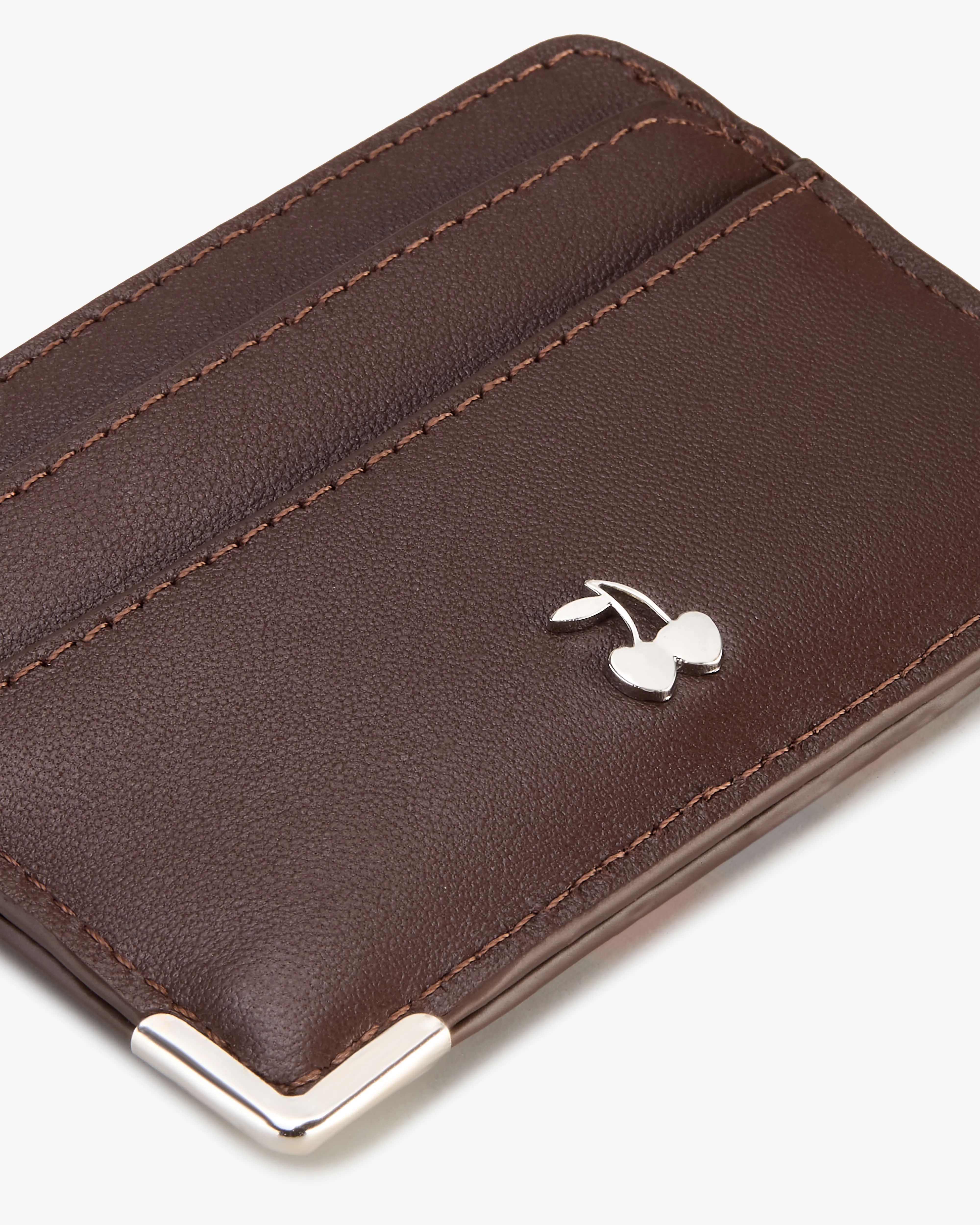 Flag Leather Cardholder Brown - Image 5