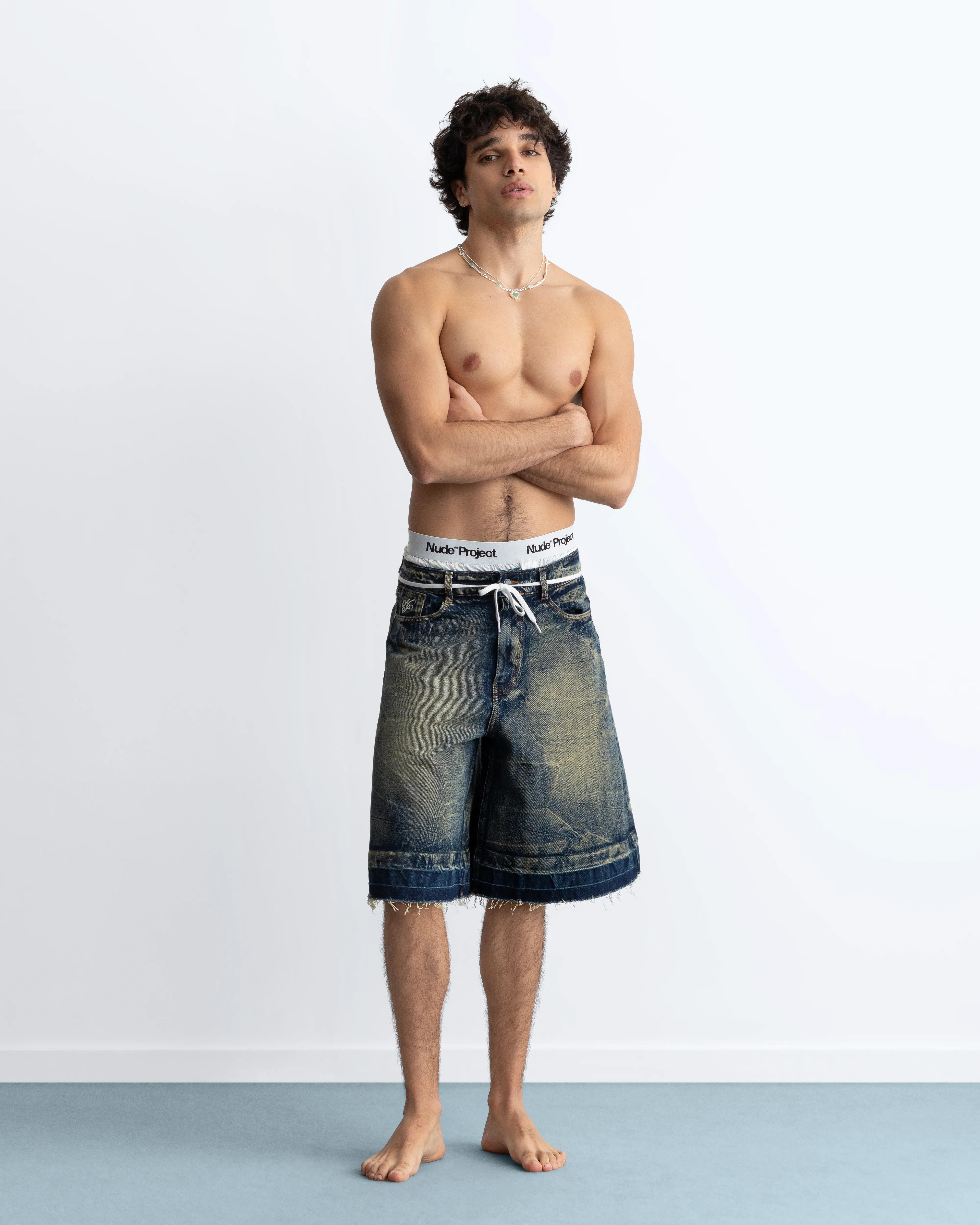 Old Baggy Denim Shorts Dirty Wash - Image 11