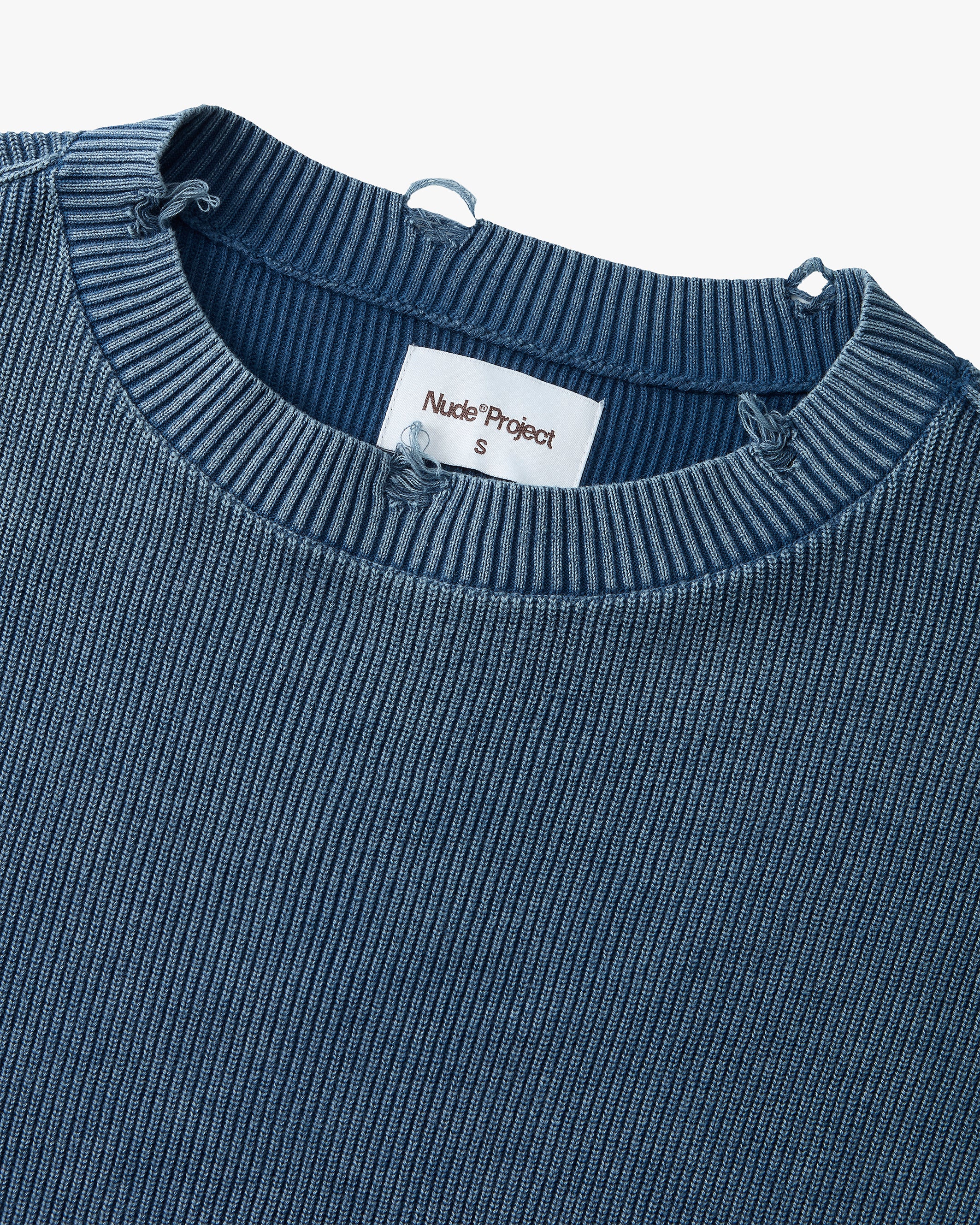Perfect Cropped Knit Sweater Washed Blue - Image 13