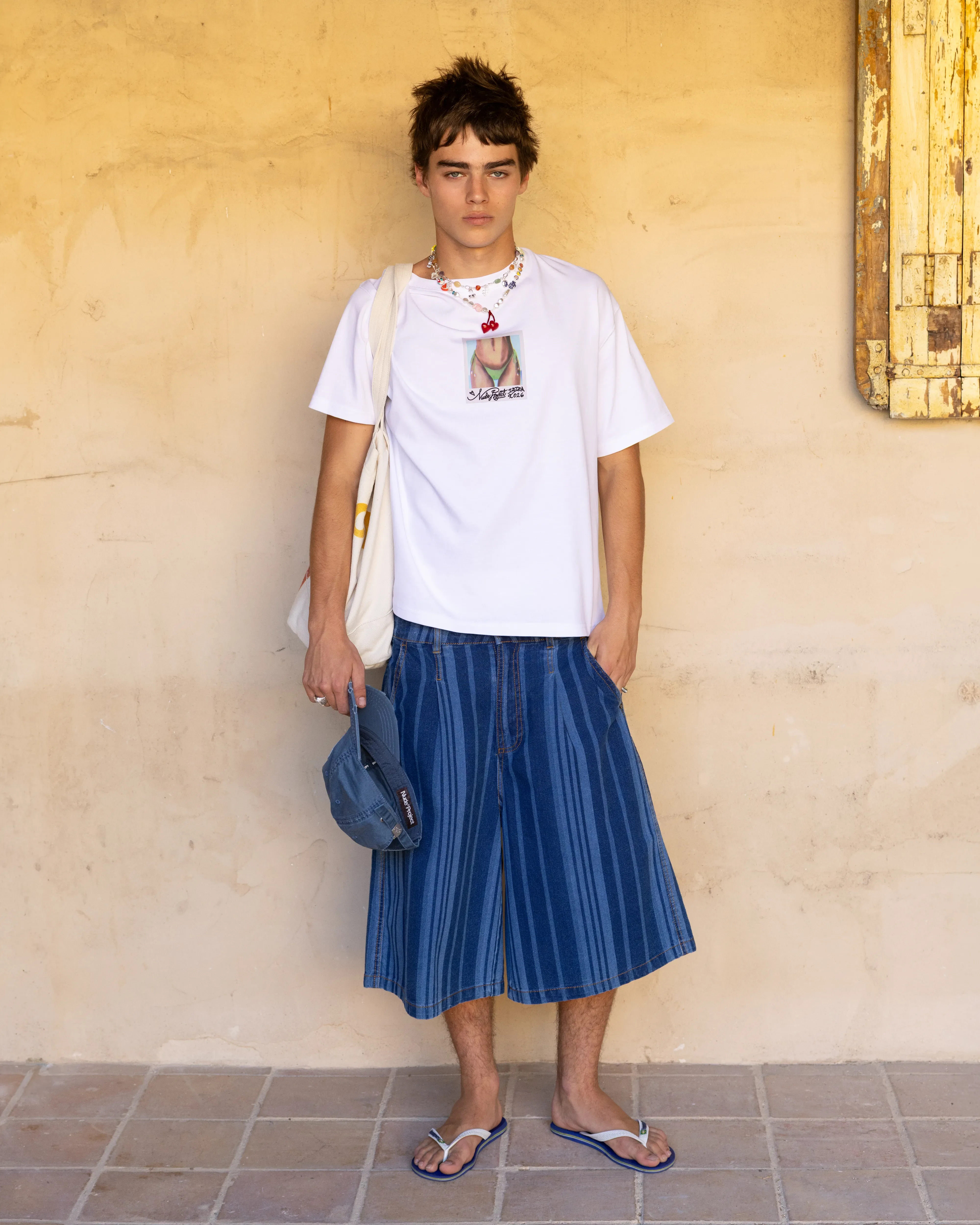 Striped Denim Jorts - Image 8