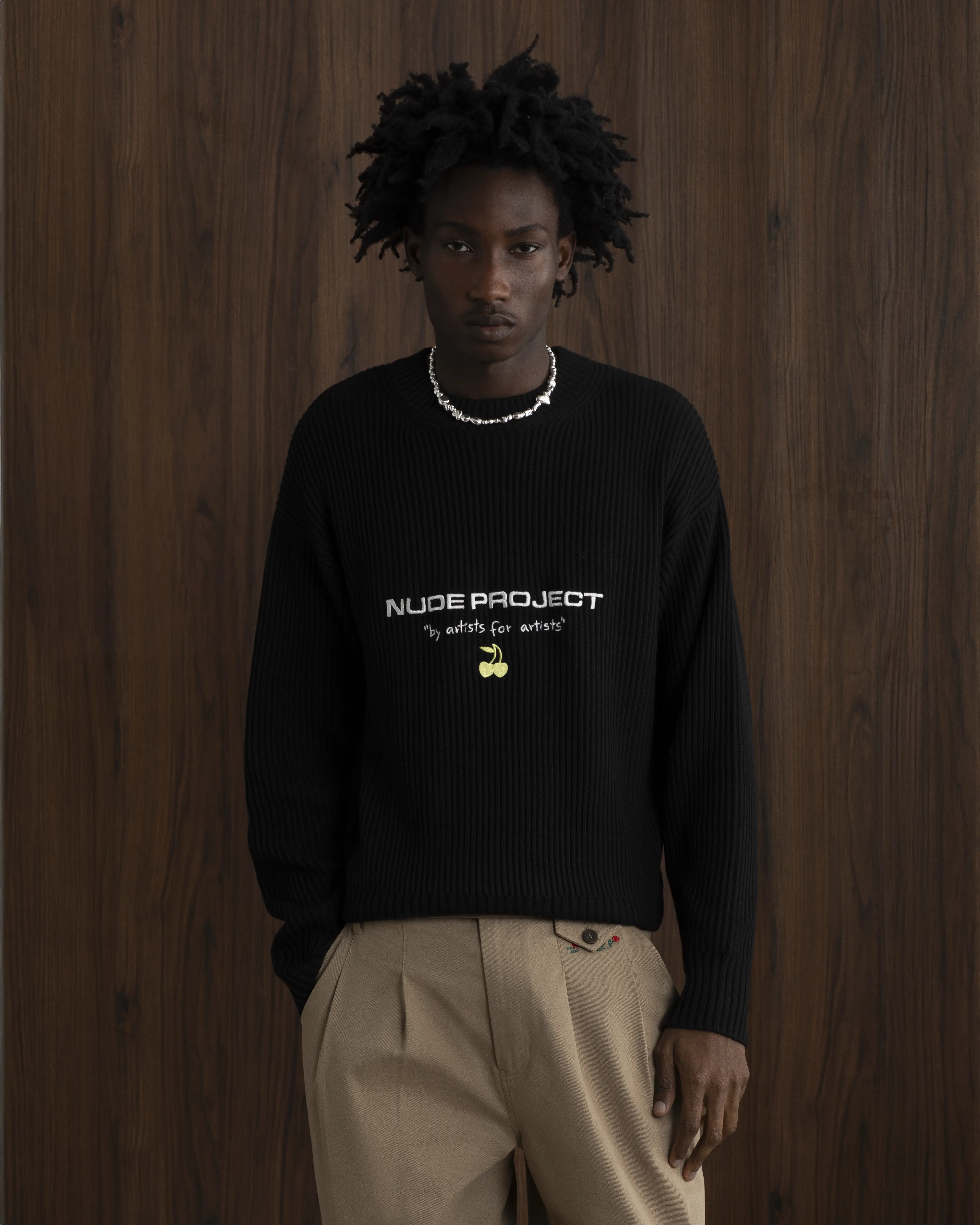 Wavy Knit Sweater Black - Image 4