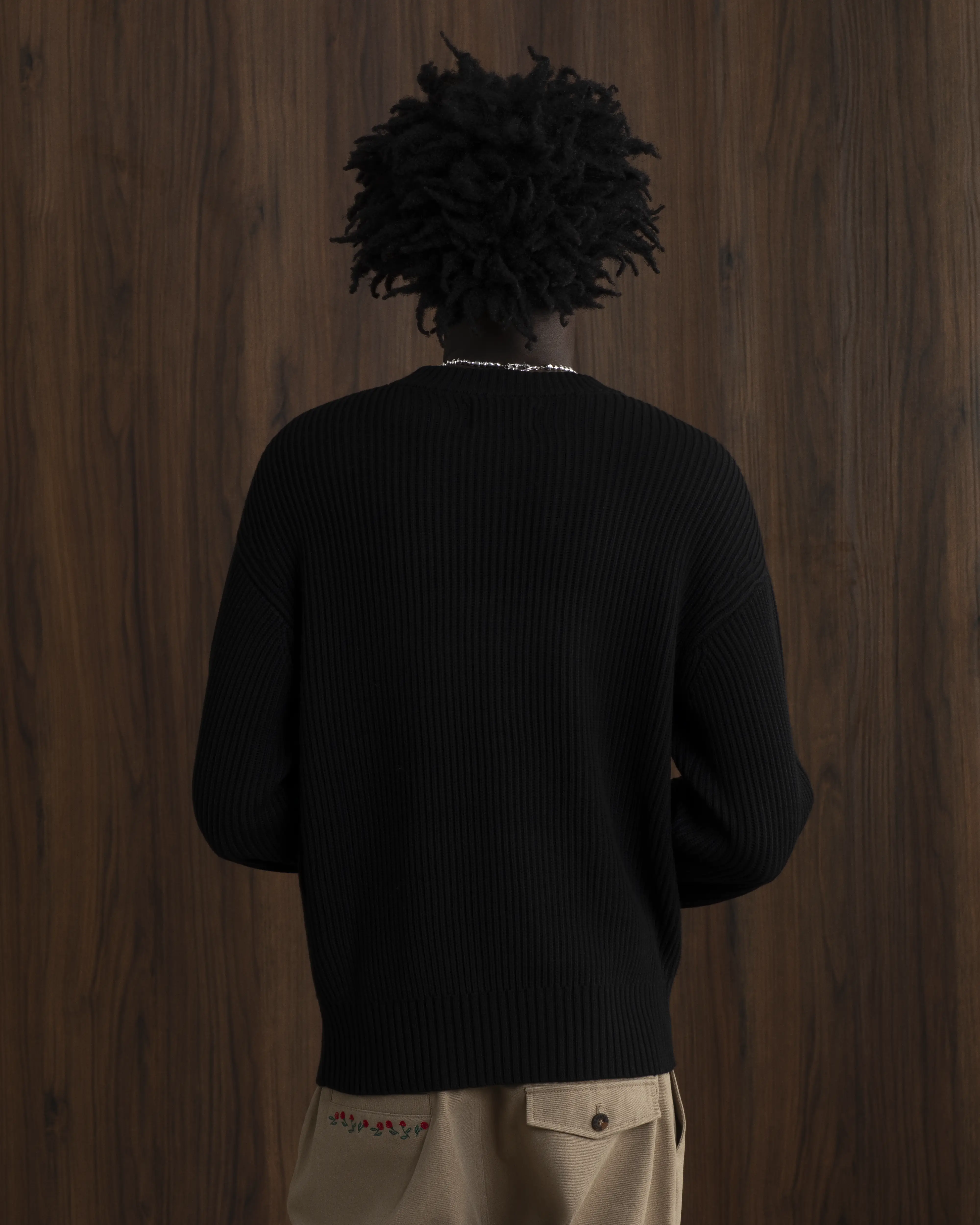 Wavy Knit Sweater Black - Image 9