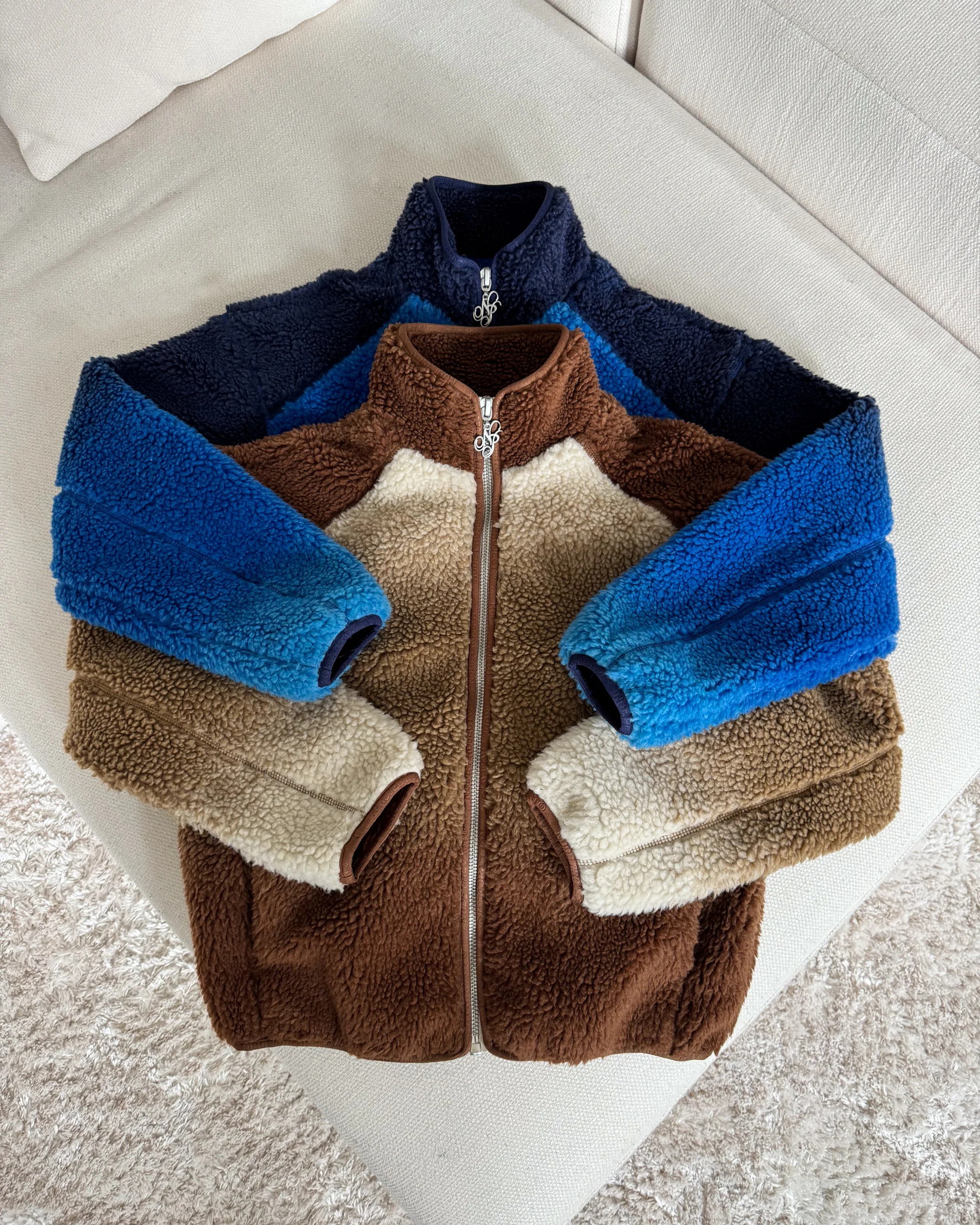 Teddy Degrade Jacket Solid Beige - Image 5