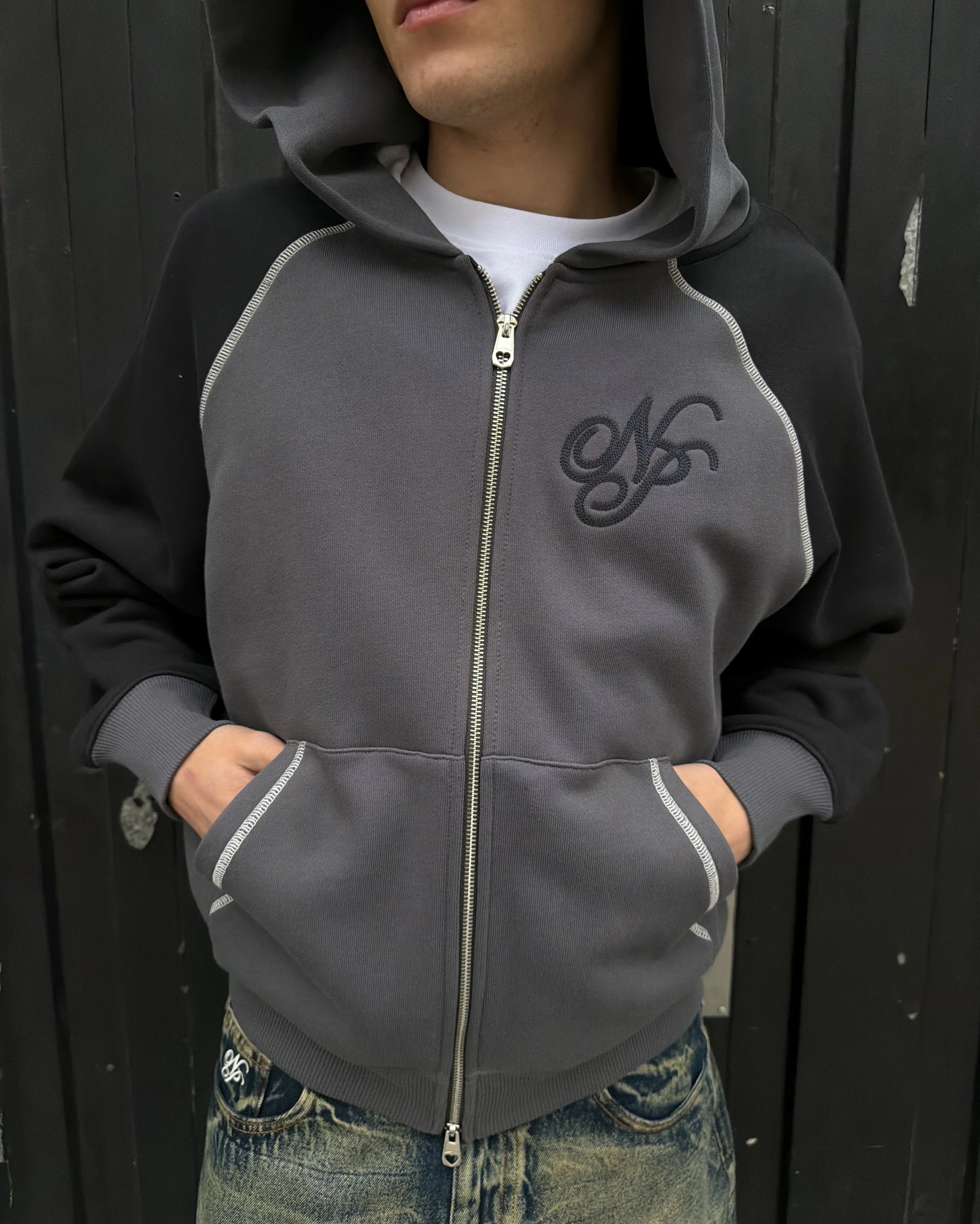 Team Zip-Up Hoodie Ash - Image 2