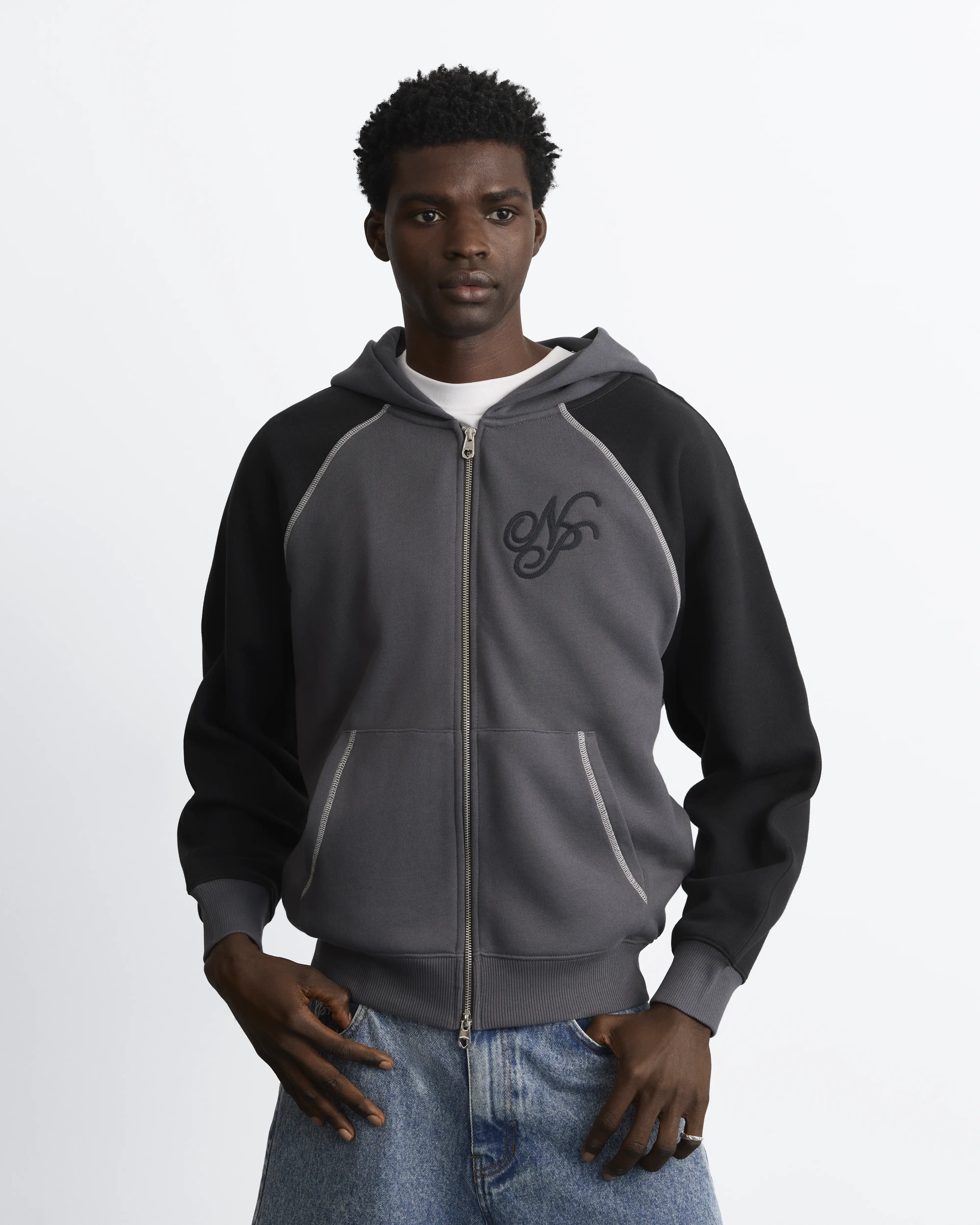 Team Zip-Up Hoodie Ash - Image 4