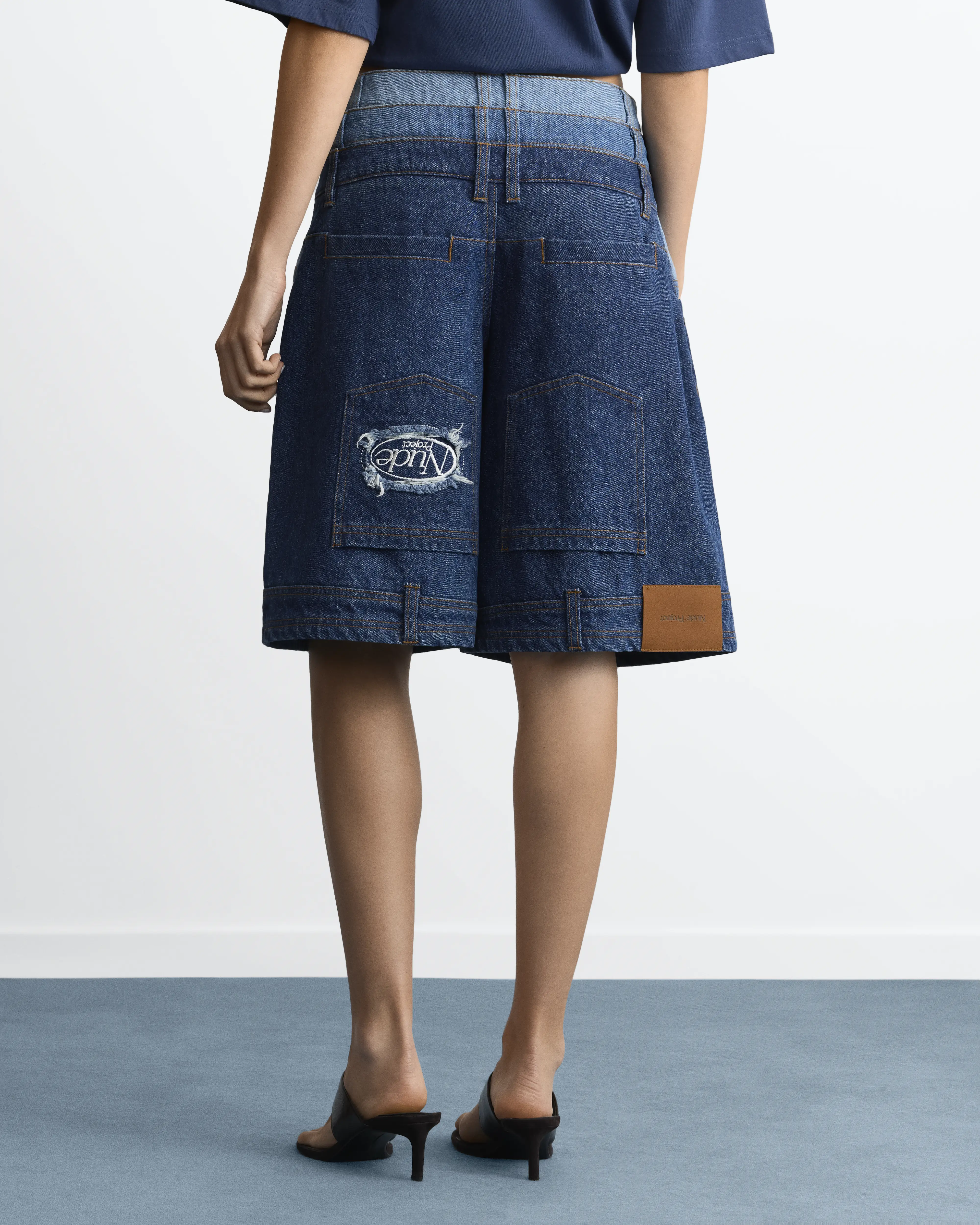 Triple Waistband Denim Shorts - Image 8