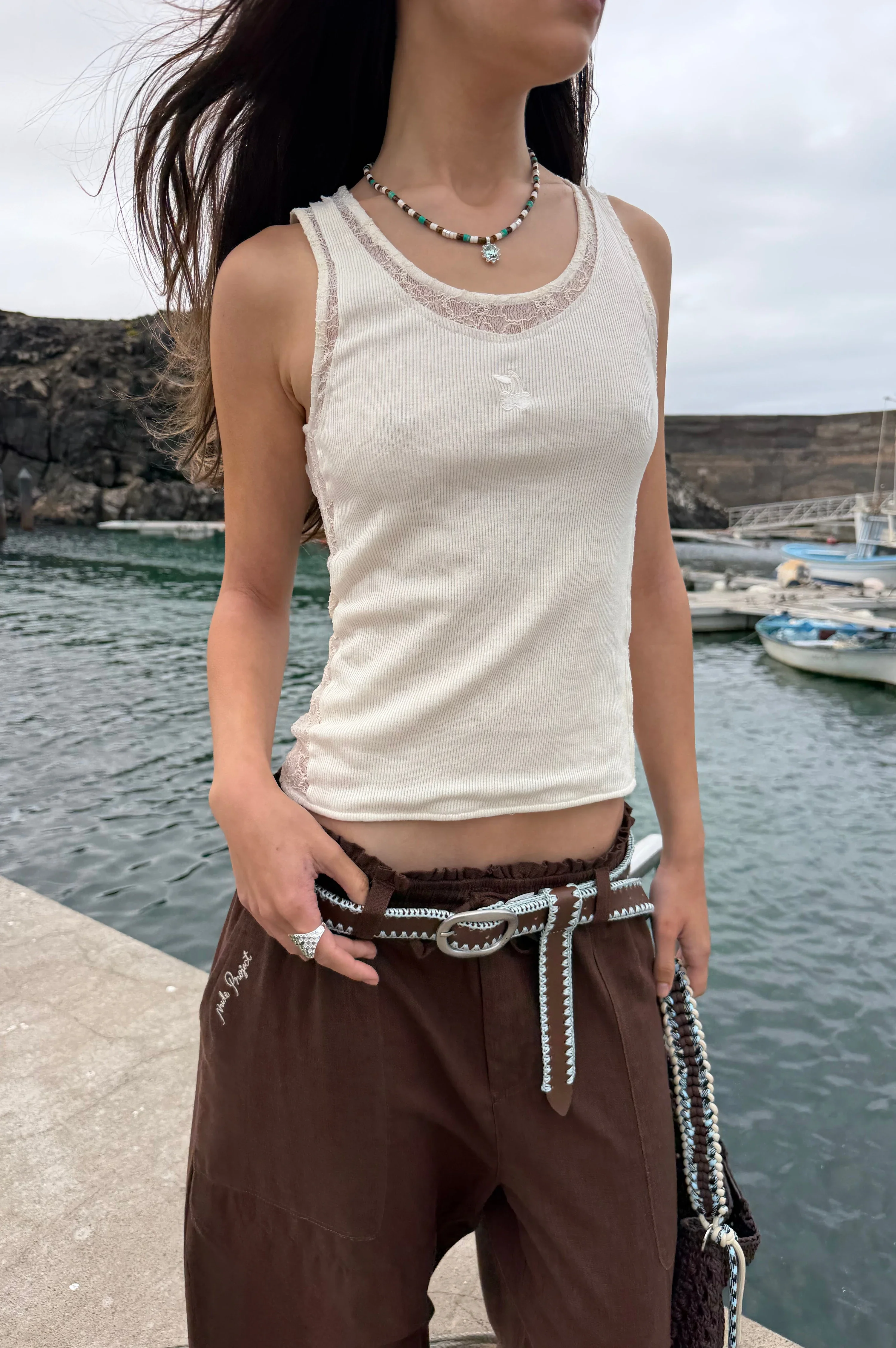 Cady Tank Top Ivory - Image 6