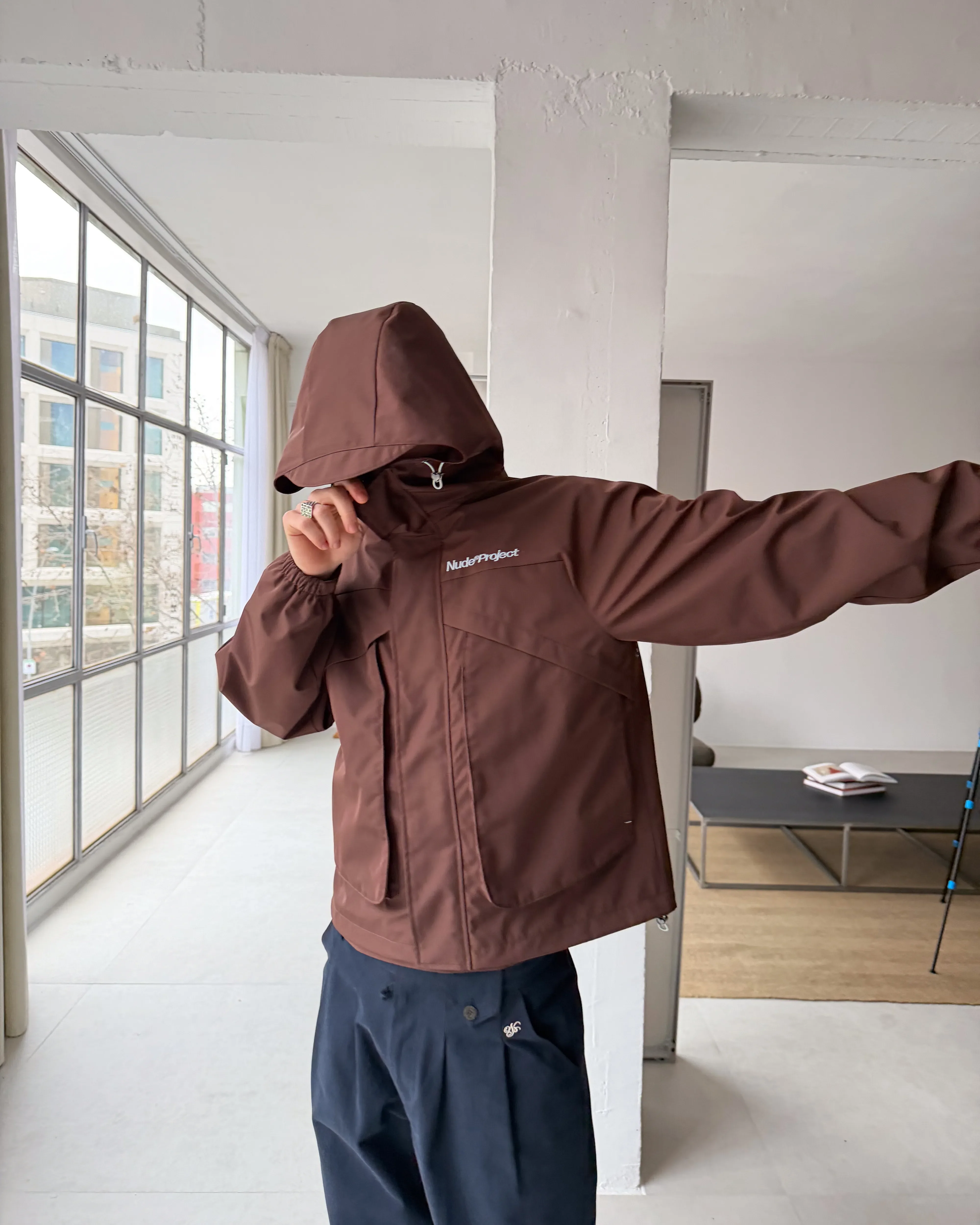Miles Windbreaker Jacket Brown - Image 3